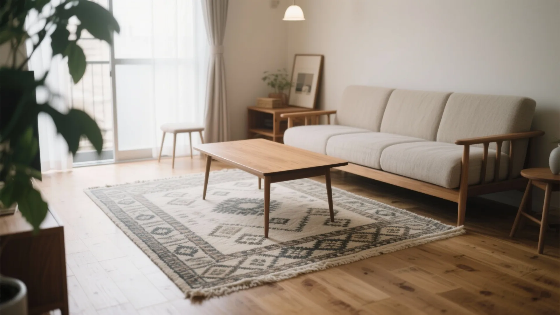 Tips 9: 家具は細脚＆低め—柄を主役にする寸法術