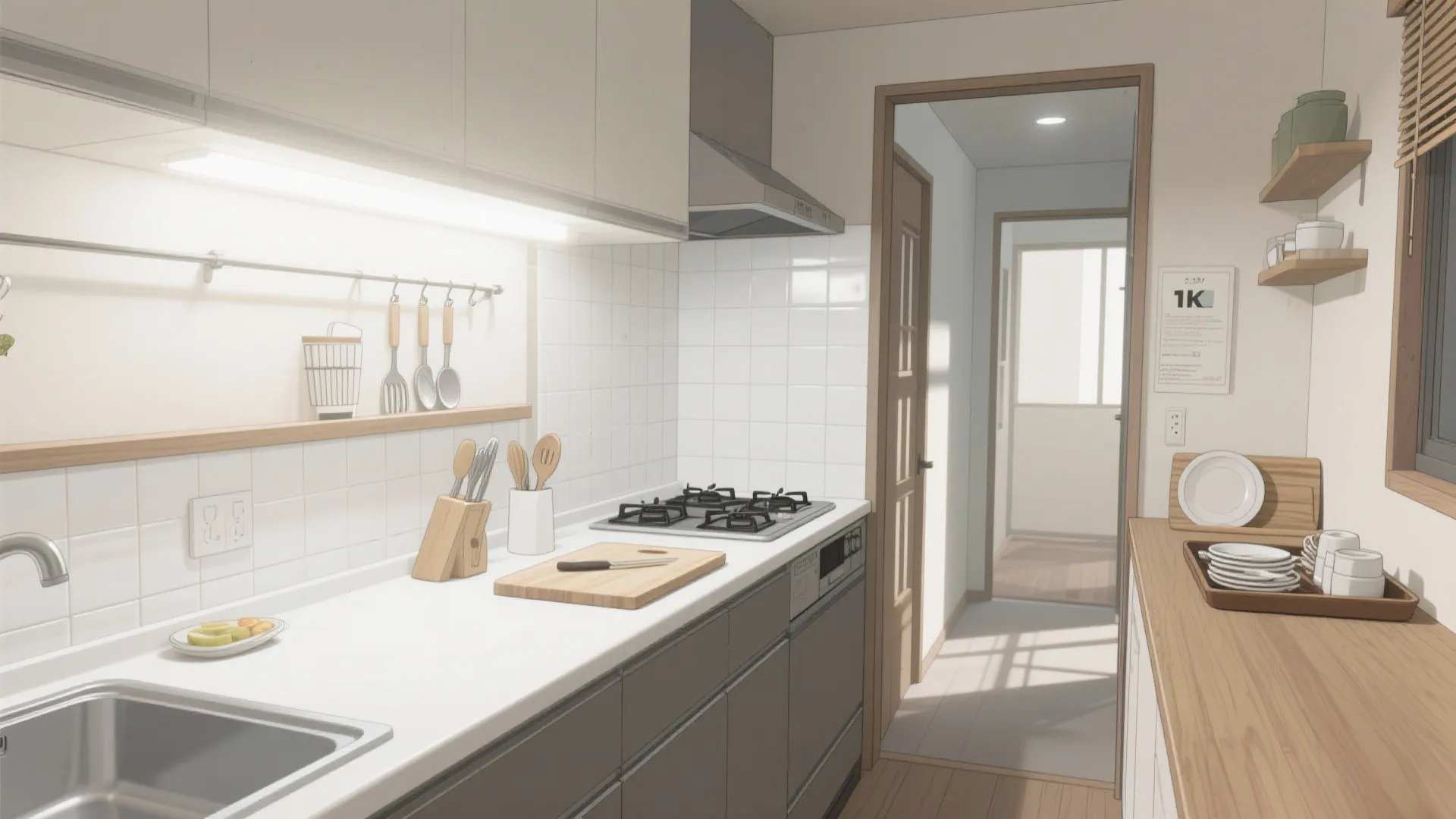 Tips 1: 東京の1Kキッチンを「一列三役」で再編する（東京小戸型・動線規画）