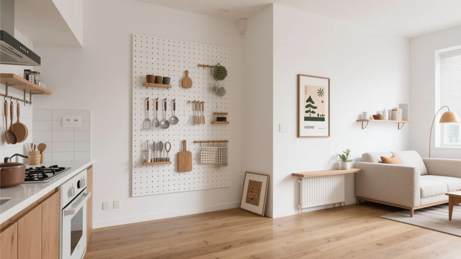 壁面を“収納の第5の面”に：収納技巧で床を空ける