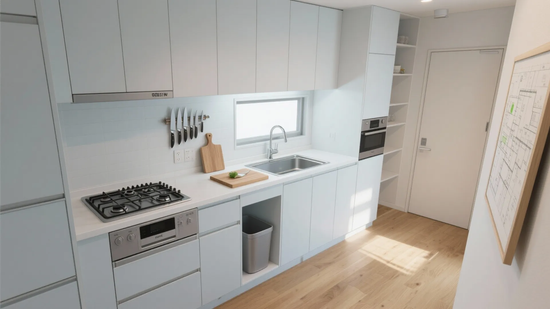 Tips 1: 東京小戸型の1Kキッチンは「一列動線」でまとめる（日式風格）