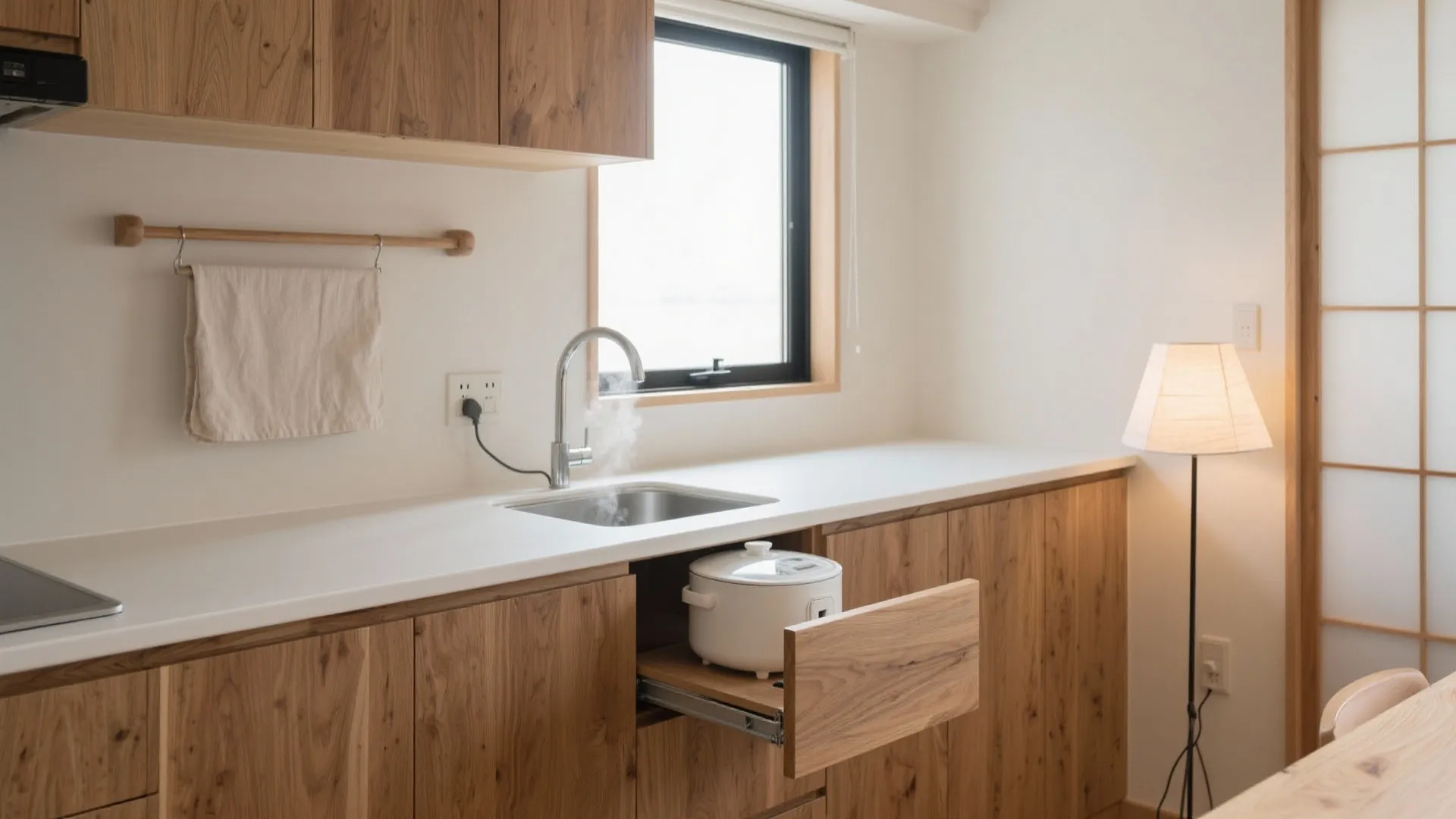 1Kキッチン収納アイデア10選｜炊飯器もすっきり収まる日本式レイアウト