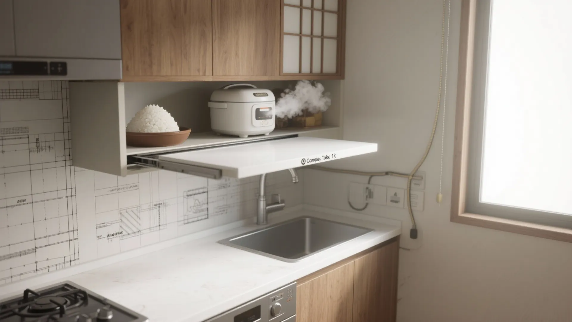 Tips 1: 東京小戸型でも炊飯器の蒸気を逃がす“引き出せる棚”で動線プランを最適化