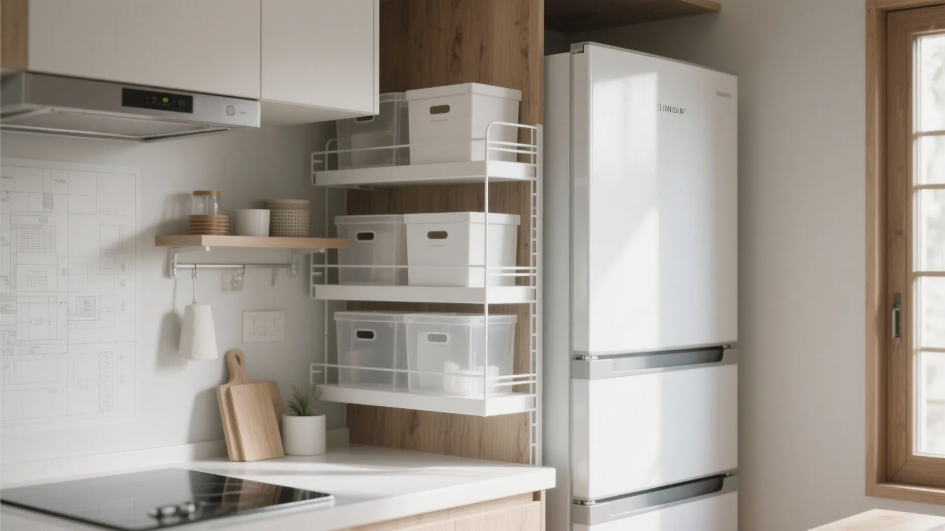 Tips 2: キッチン横に“縦の収まり”を作る（東京小戸型×収納技巧）