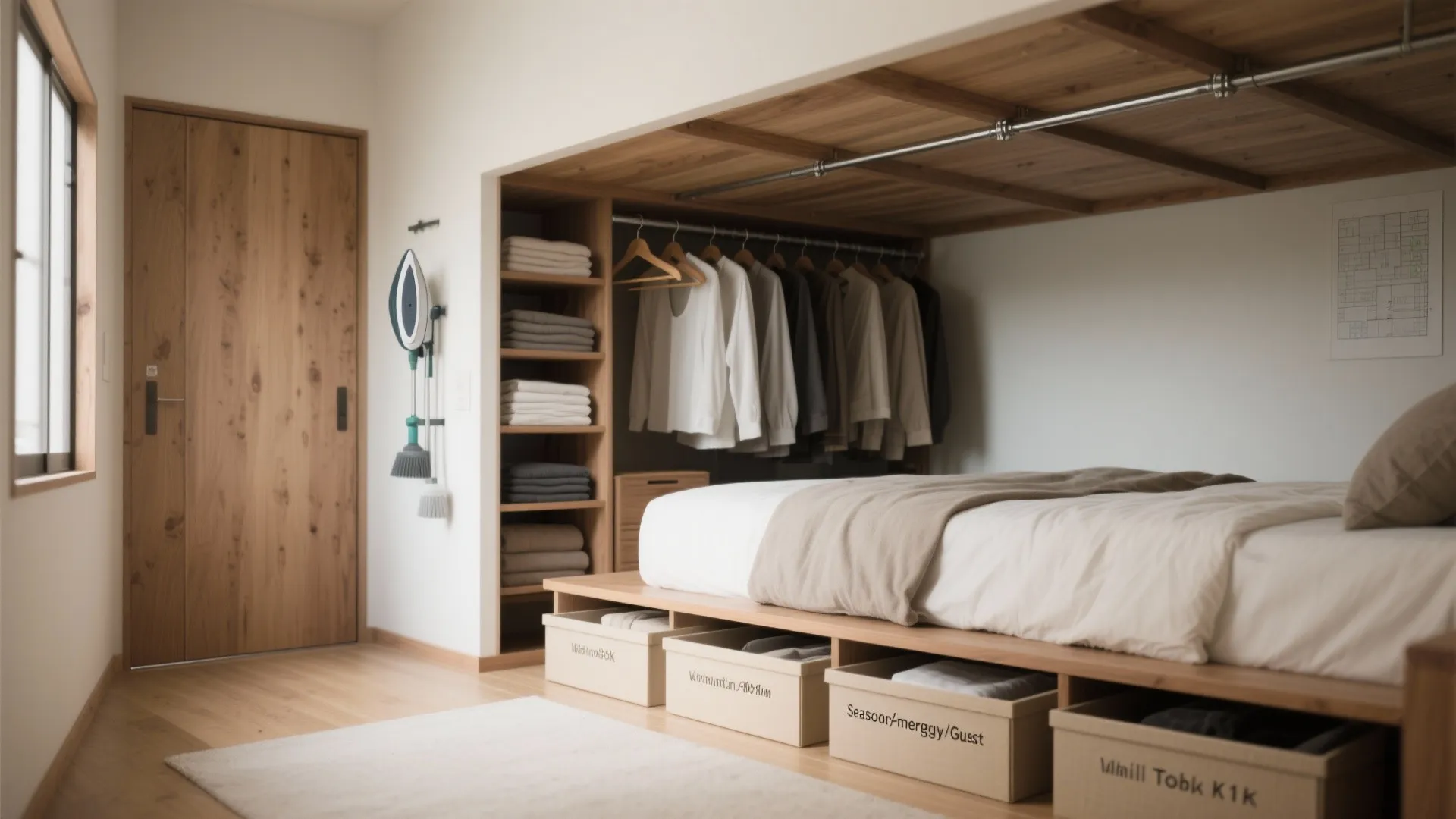 東京小户型でも効く収納技巧：床を空け、壁とドア裏を使う