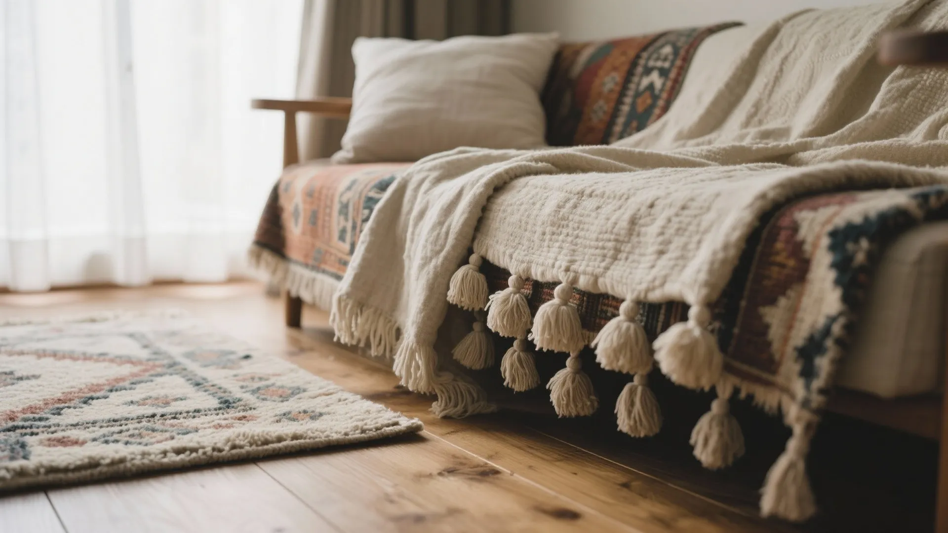 Tips 8: テキスタイルの重ね方—素材感のコントラスト