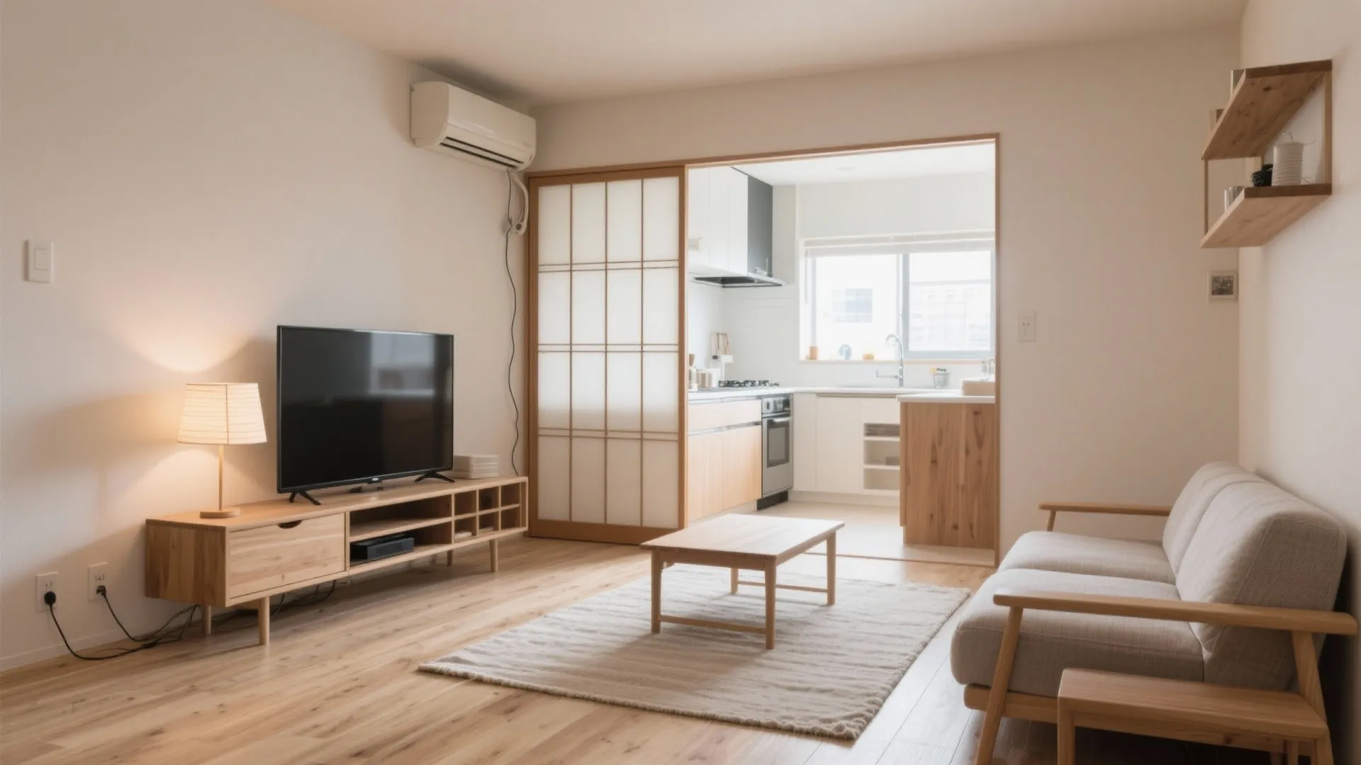 1K小戸建てのテレビ配置アイデア7選｜東京公寓デザインの実践メモ: 通路を塞がず、ベッドも散らからない。1Kで“ちょうどいい”テレビの置き方と見え方