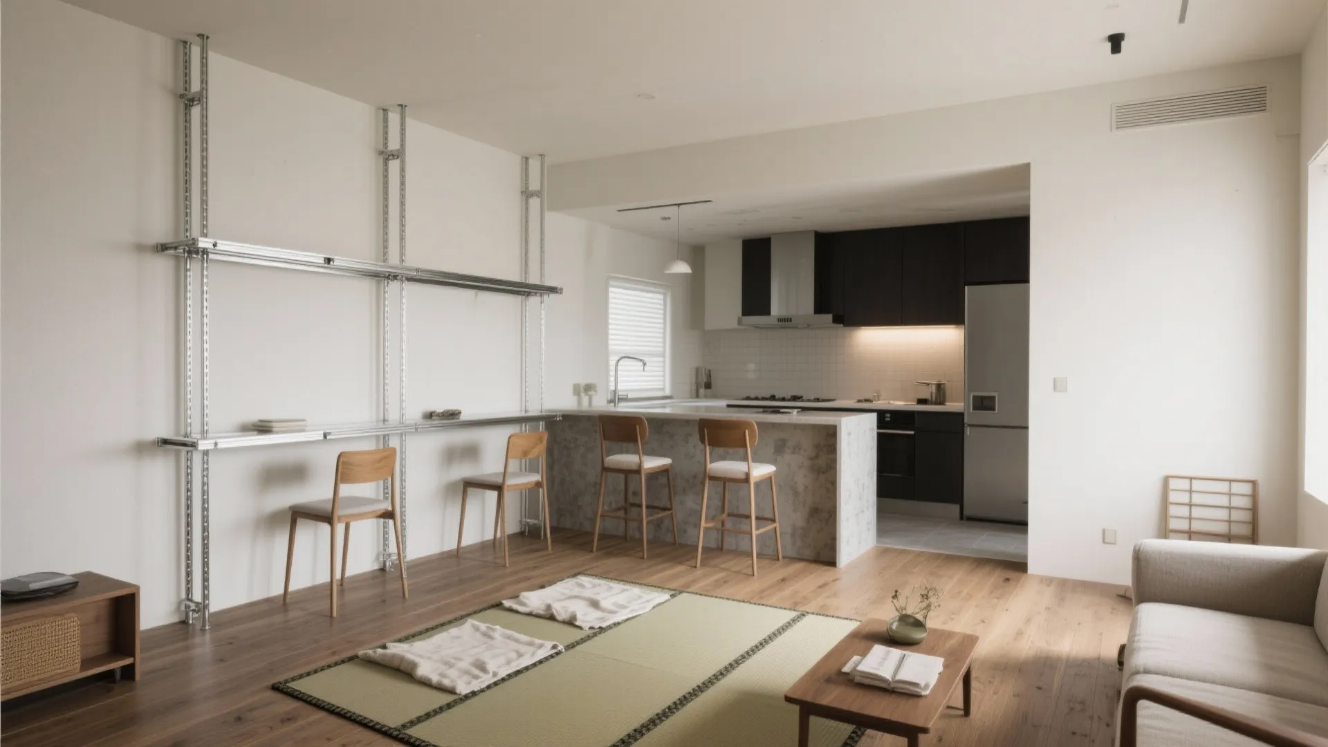 Tips 5: 生活感を整える“見切り線”としてのステンレス