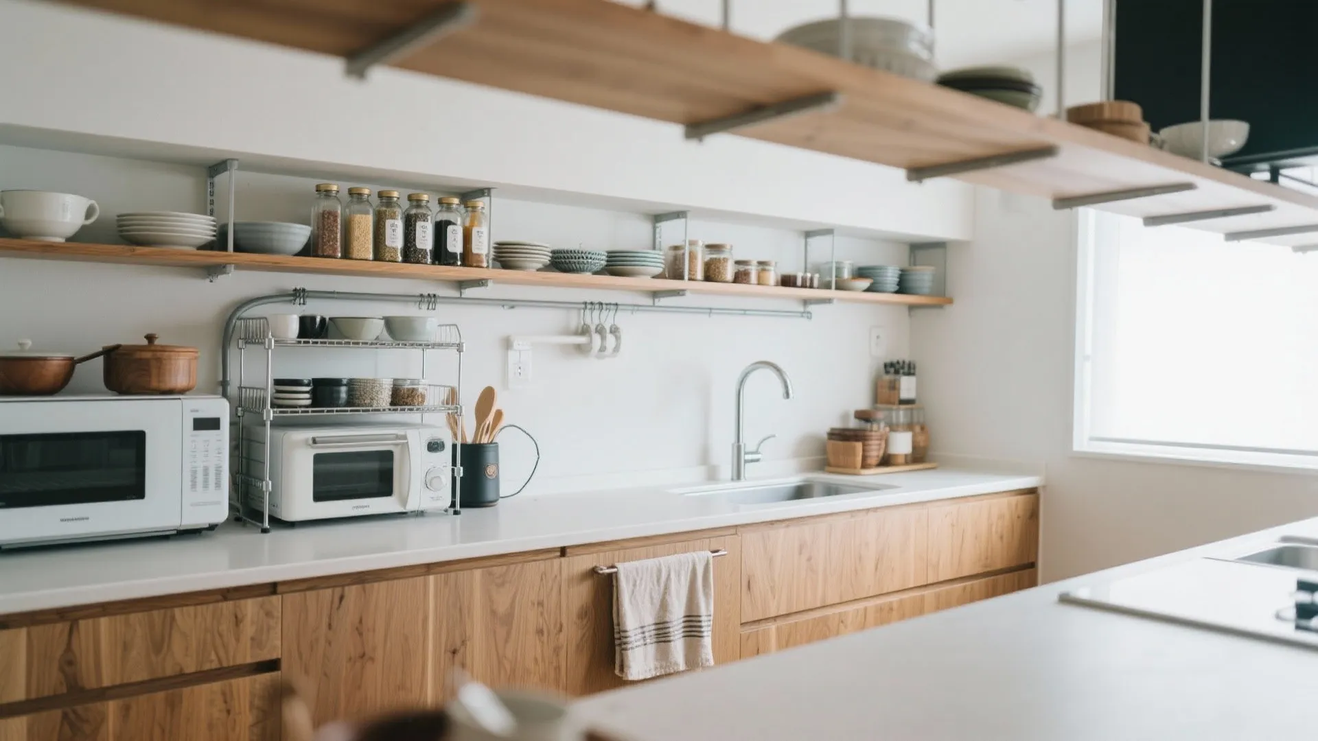 キッチンは縦方向の収まり勝負：収納技巧で“見せない散らかり”