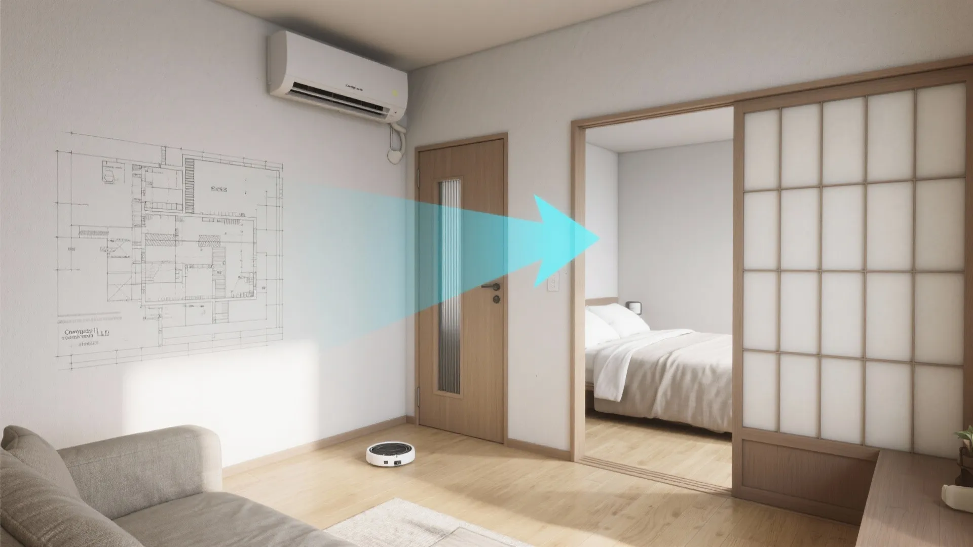 Tips 1: 東京小戸型の1LDKは“対角冷暖”でゾーン間の温度差を抑える