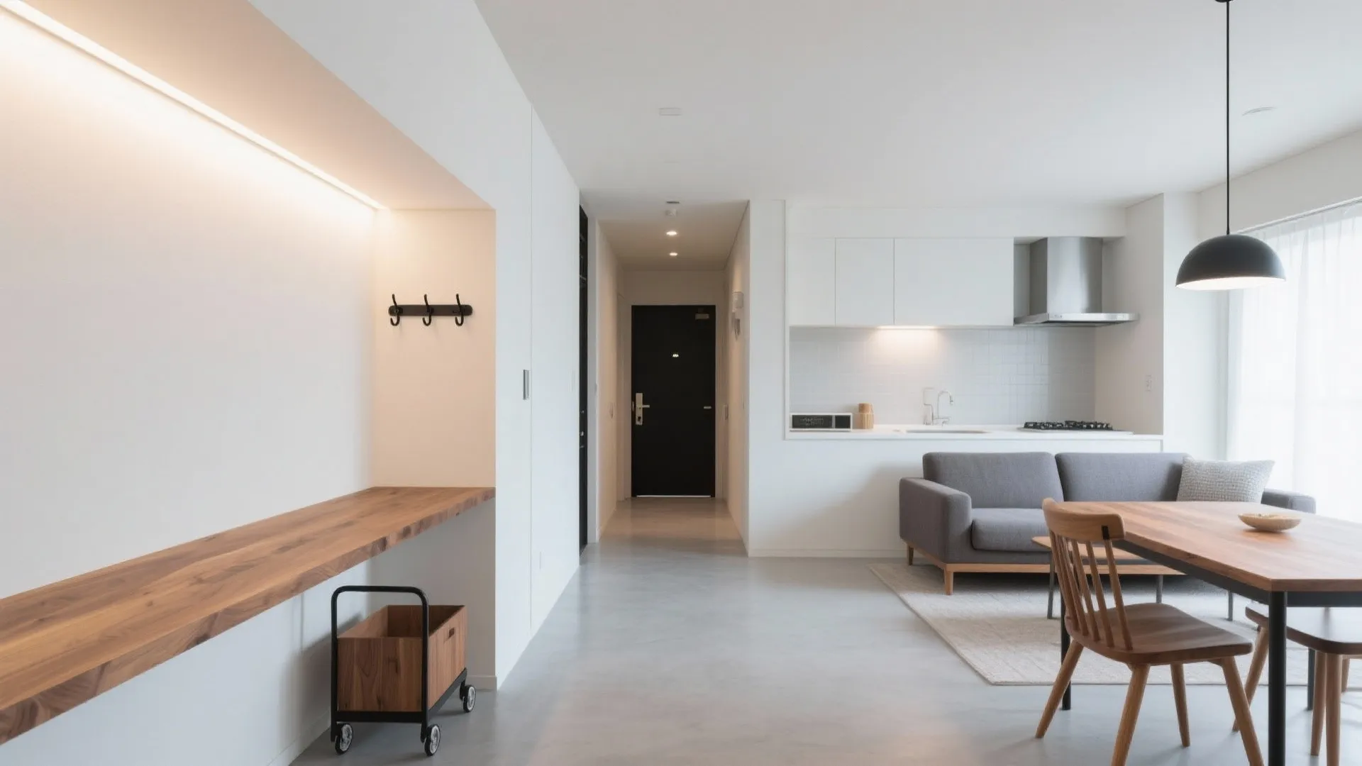 Tips 1: 玄関-キッチン-LDKを一直線にする動線規格（動線規劃×1LDK）