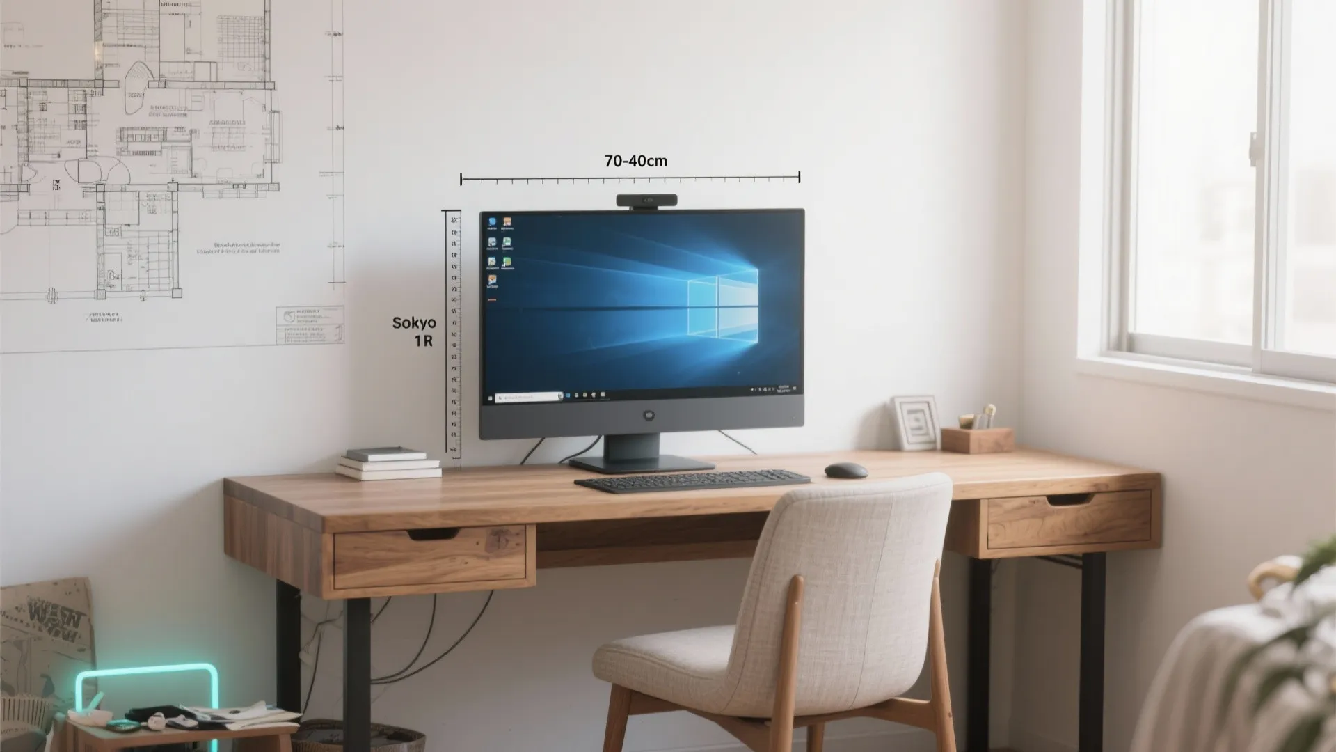 2Kモニタ解像度は東京小戸型の視距離に合う：70〜90cmで文字も線もクリア