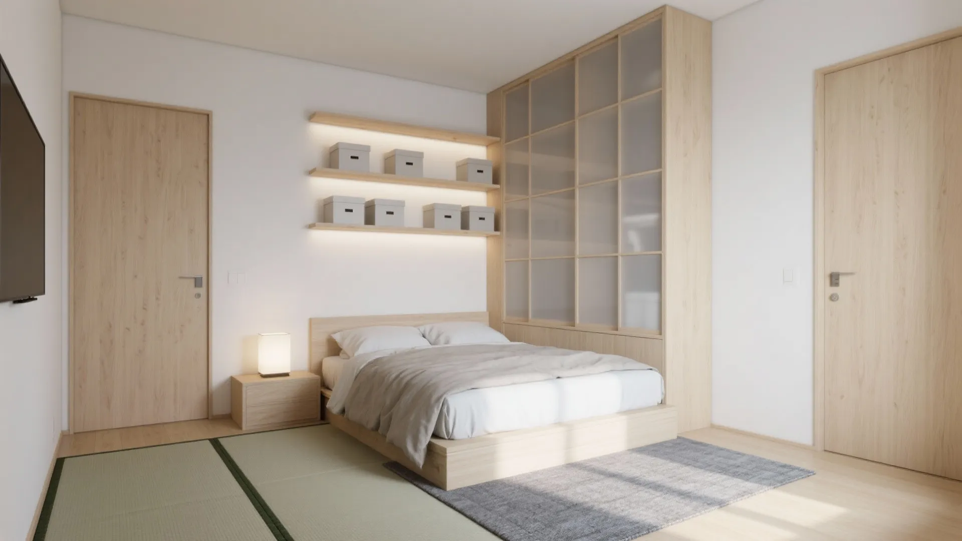 Tips 3: 1Rの睡眠ゾーンは“高さ収納”で床の余白をつくる