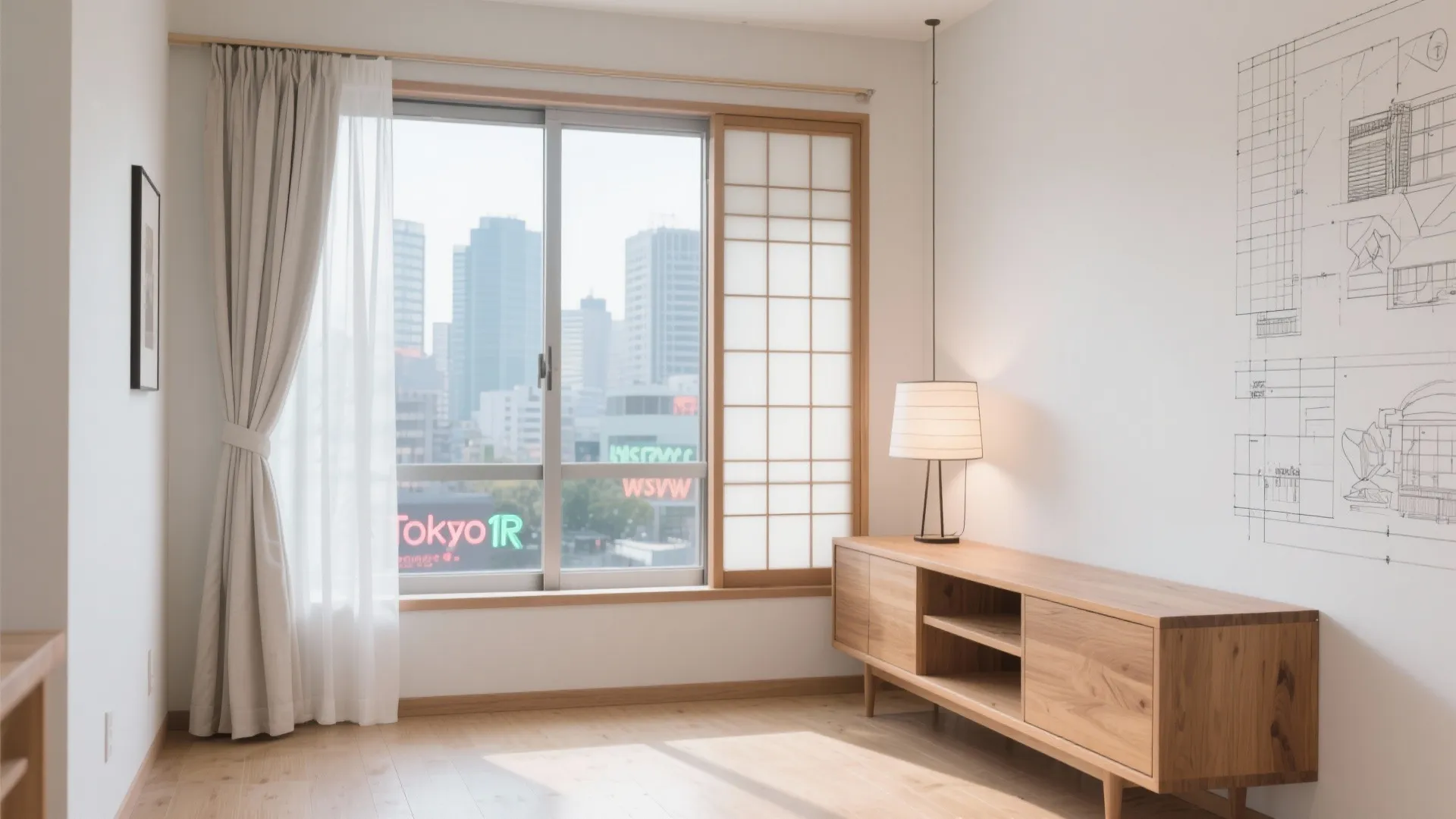 視線の抜けをつくるレイアウトで東京小型アパートを広く見せる