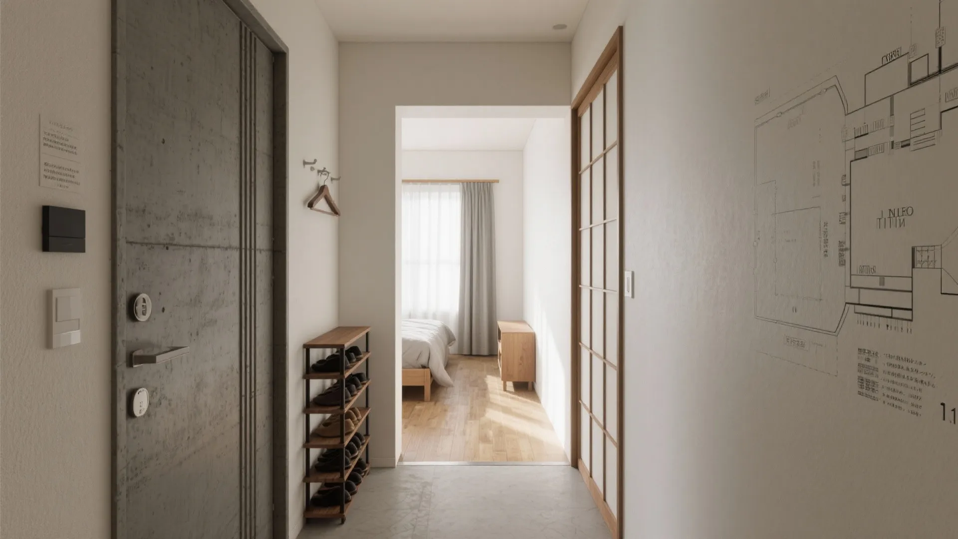 Tips 1: 玄関から居室までの“一直線”を守る動線計画（動線規模を1mで）