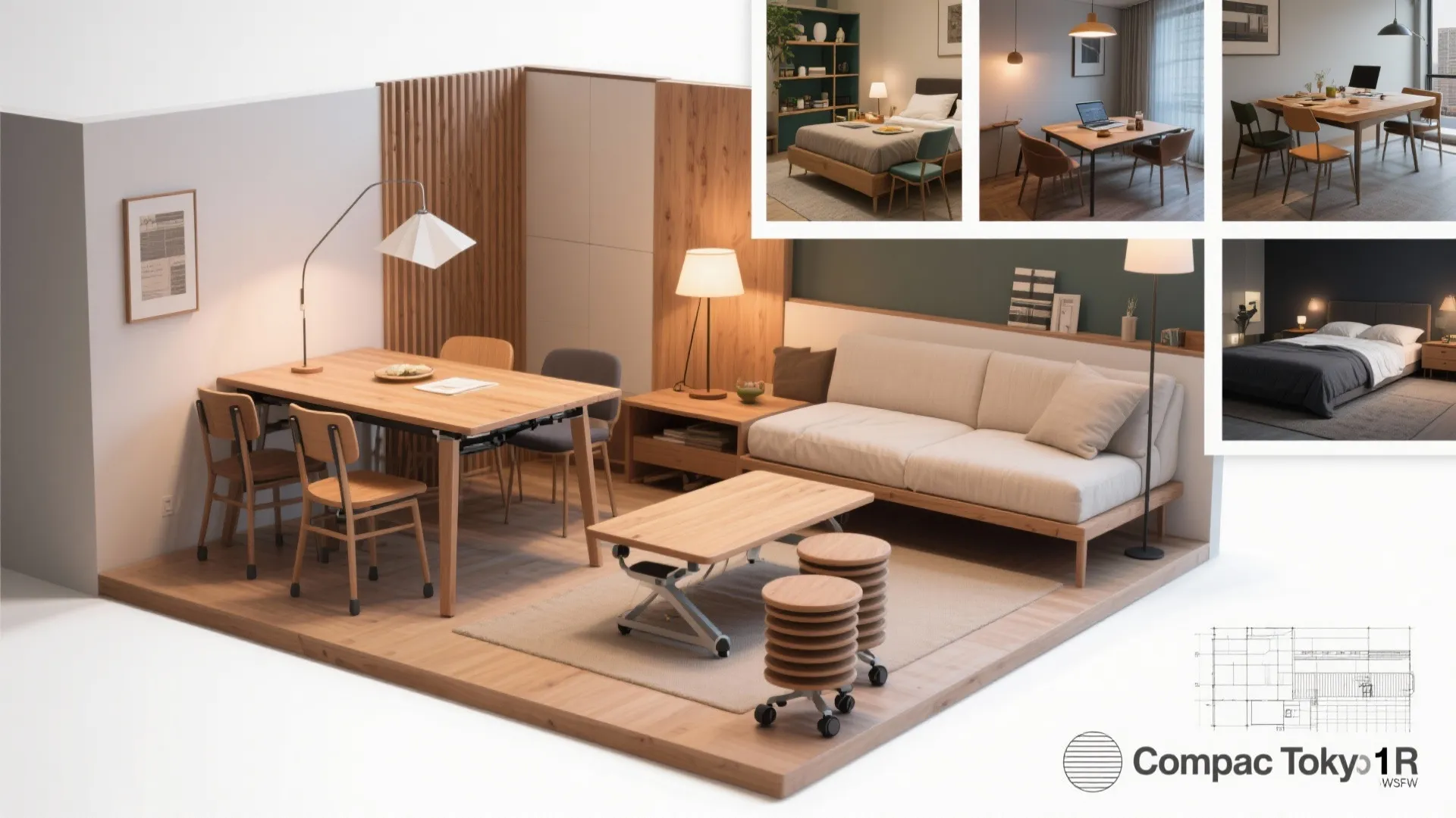 可変家具で“行為を切り替える”4時間割（動線規劃×收納技巧）