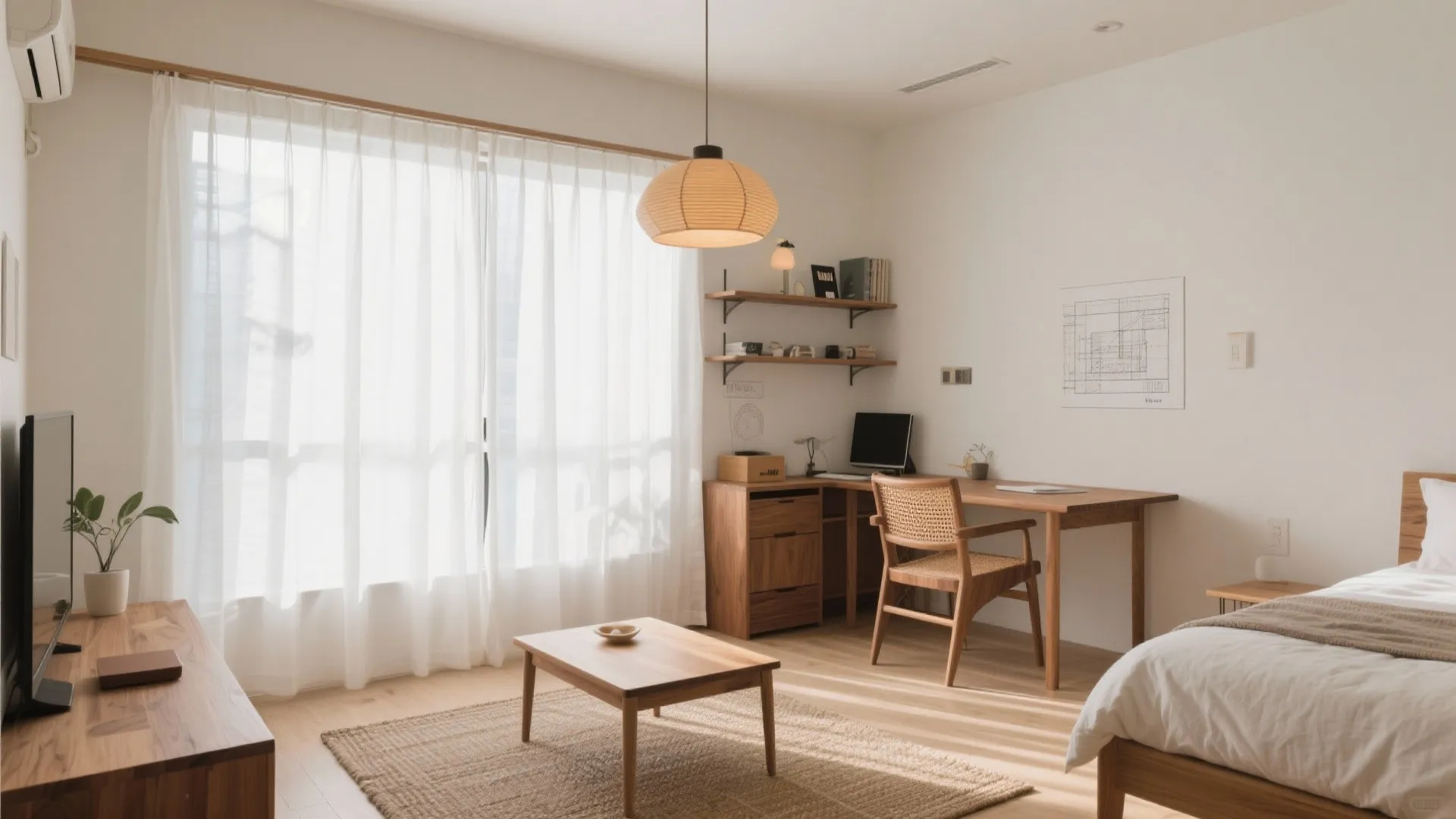 4つの“見えない壁”で4LDK感を演出（東京小戸型×日式風格）