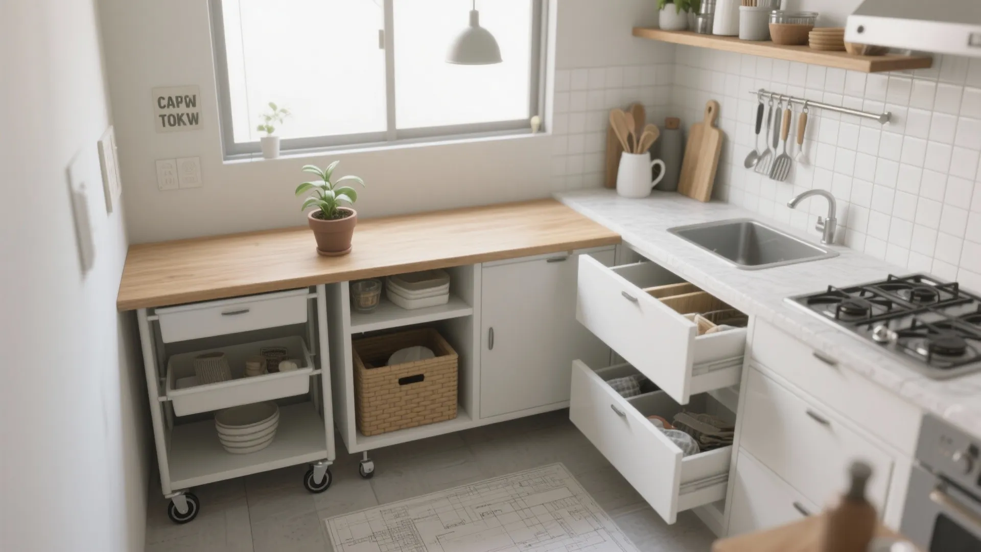 Tips 4: キッチンは“45cm幅の連続”で戦う