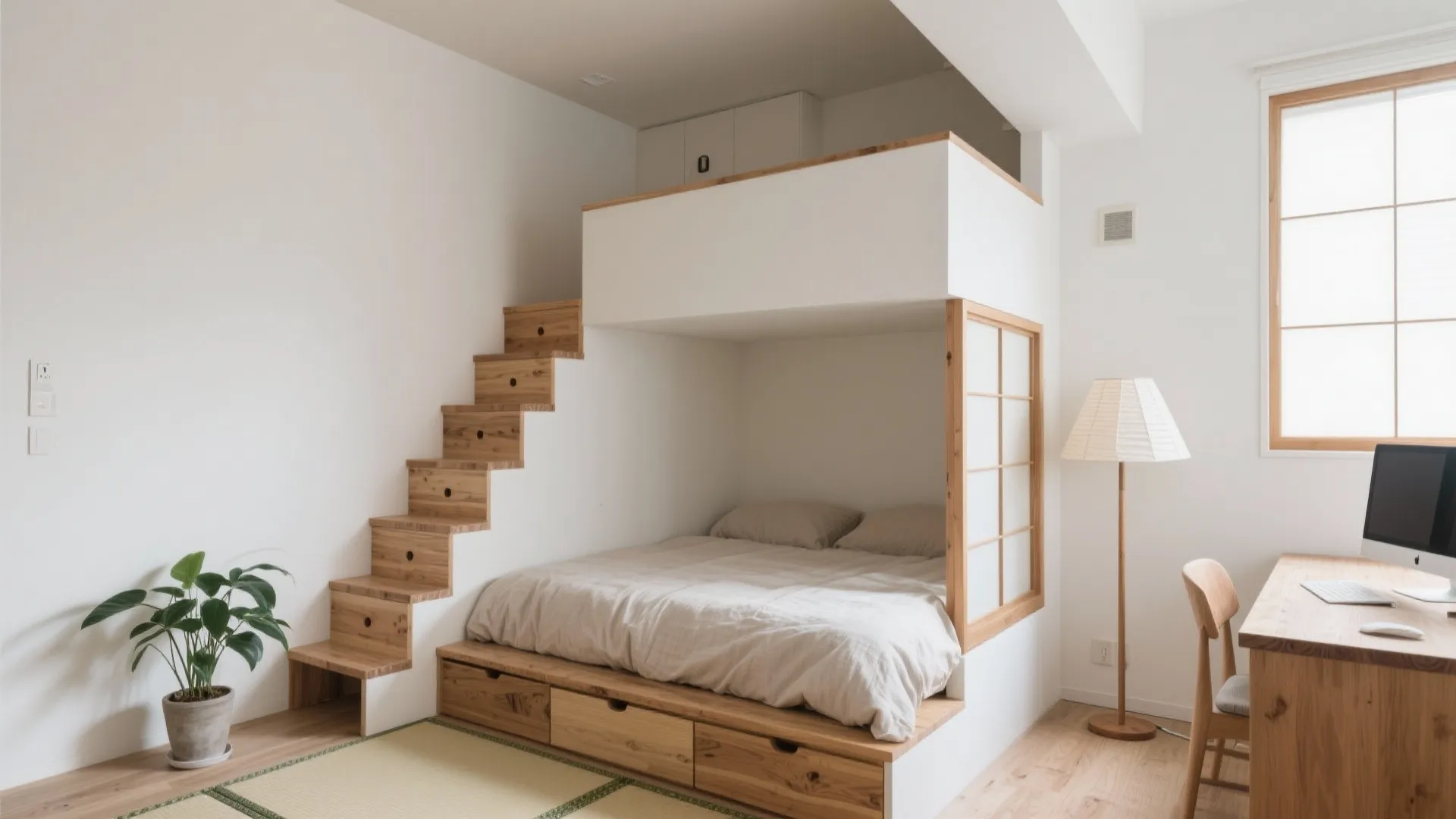 東京小戸型に効く：階段収納付きロフトベッドの実例と発想5選: 1R・1Kの“縦を使う”暮らし術。動線が整い、モノが減り、心地よさが増えるロフト設計のコツ