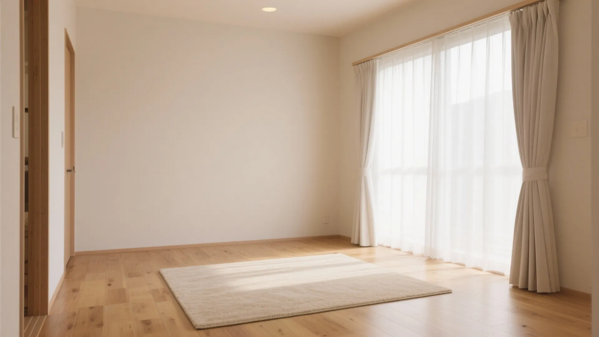 Tips 10: ラグとカーテンは“床壁の延長色”で縁取る