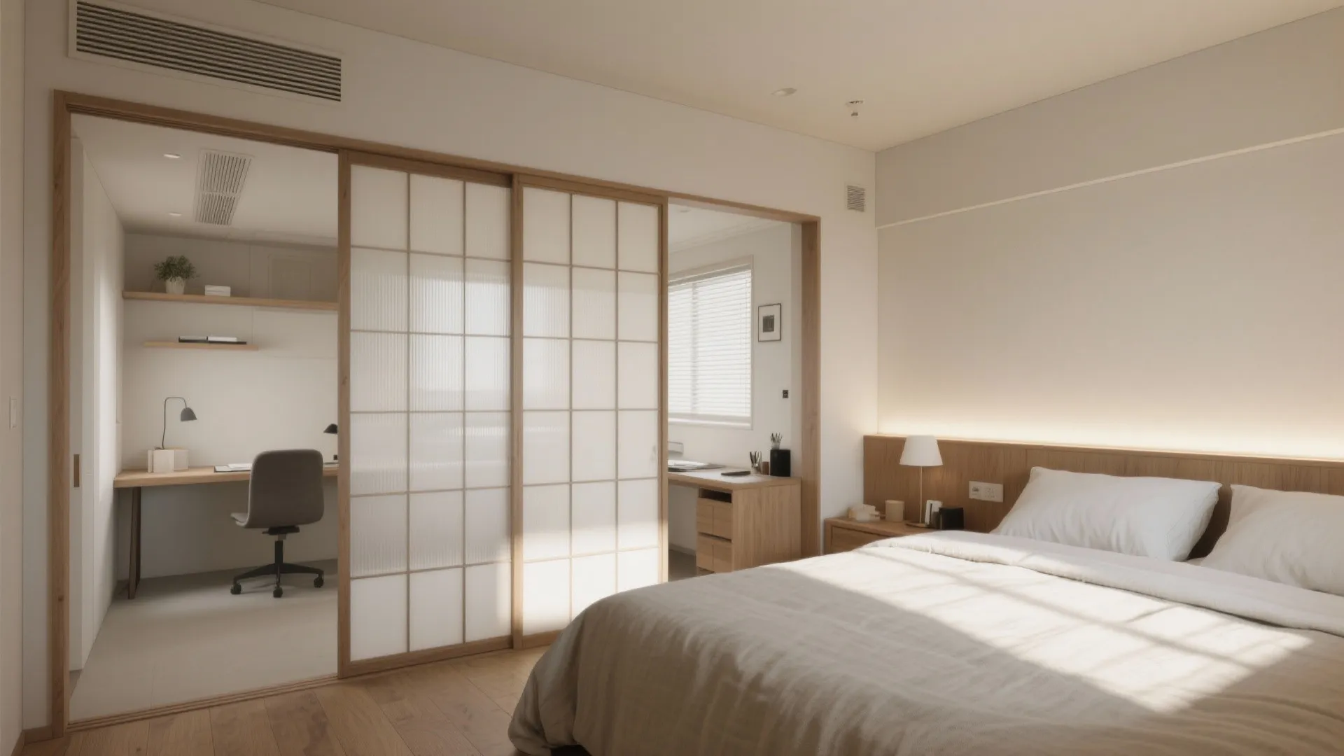 Tips 2: 日式風格の“半透明”で区切ると圧迫感が消える