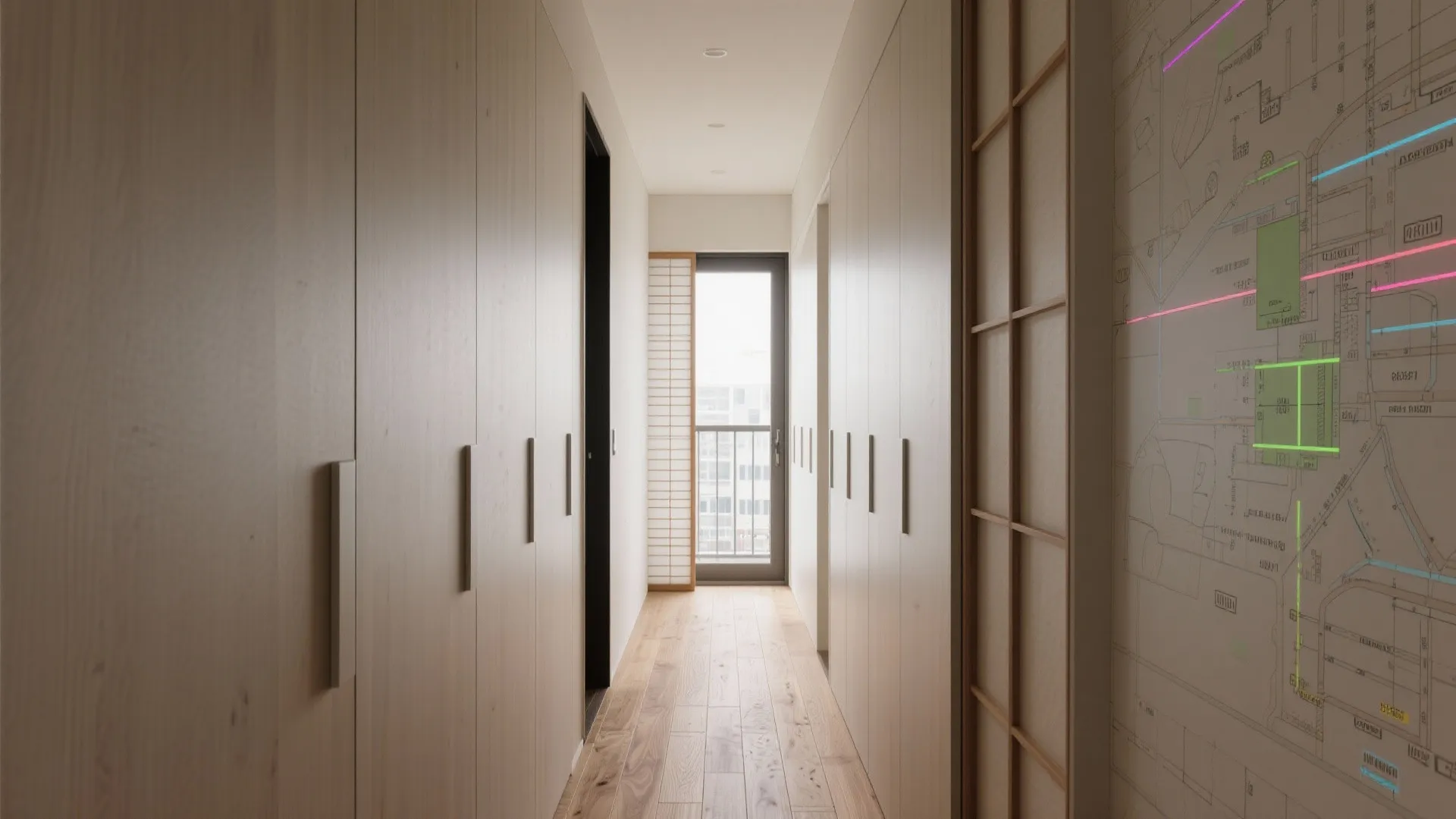 Tips 1: 間口4mは“一本主動線”＋“横スリット収納”で整える（動線規劃）