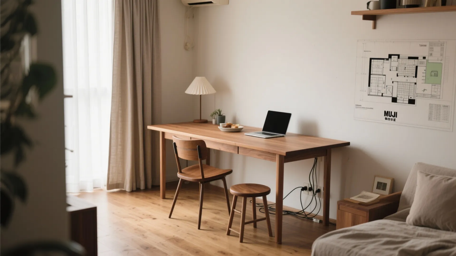 Tips 5: ワーク・食事・くつろぎを1枚板で区切る（東京）