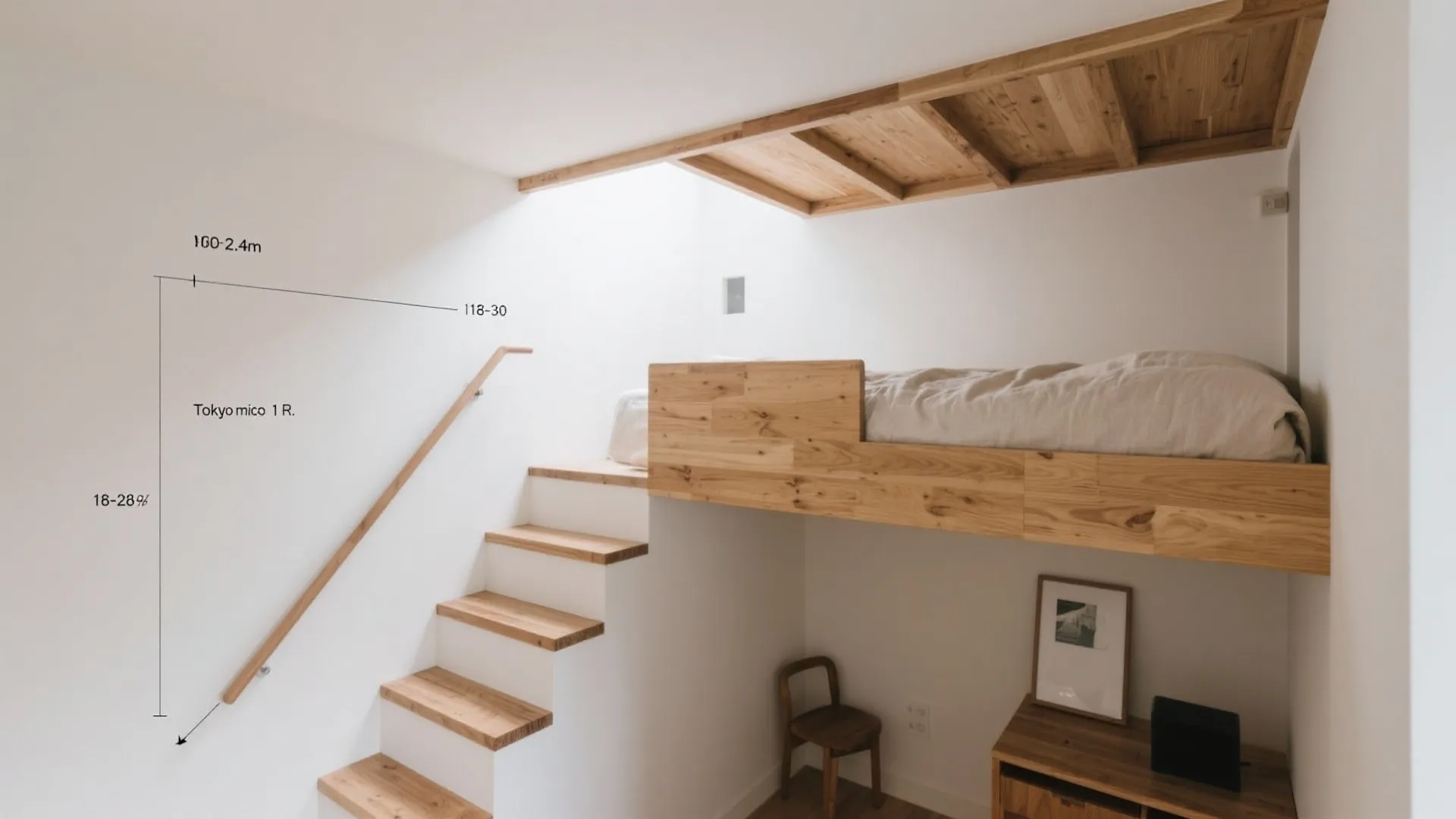 Tips 1: 東京小戸型での動線を整える階段付きロフトベッドの高さと踏面設計