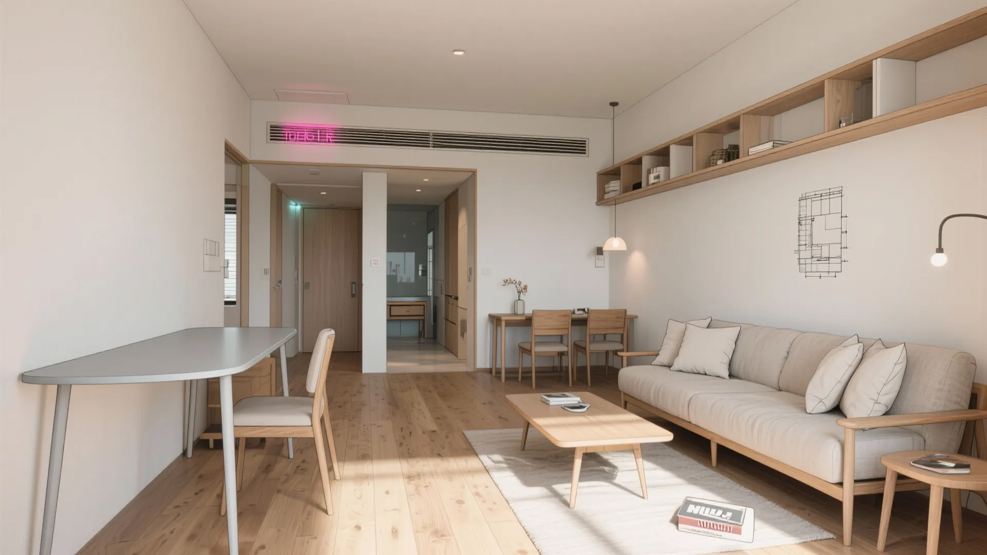 Tips 4: 家具は「薄く・脚付き・角を丸く」で動線を止めない