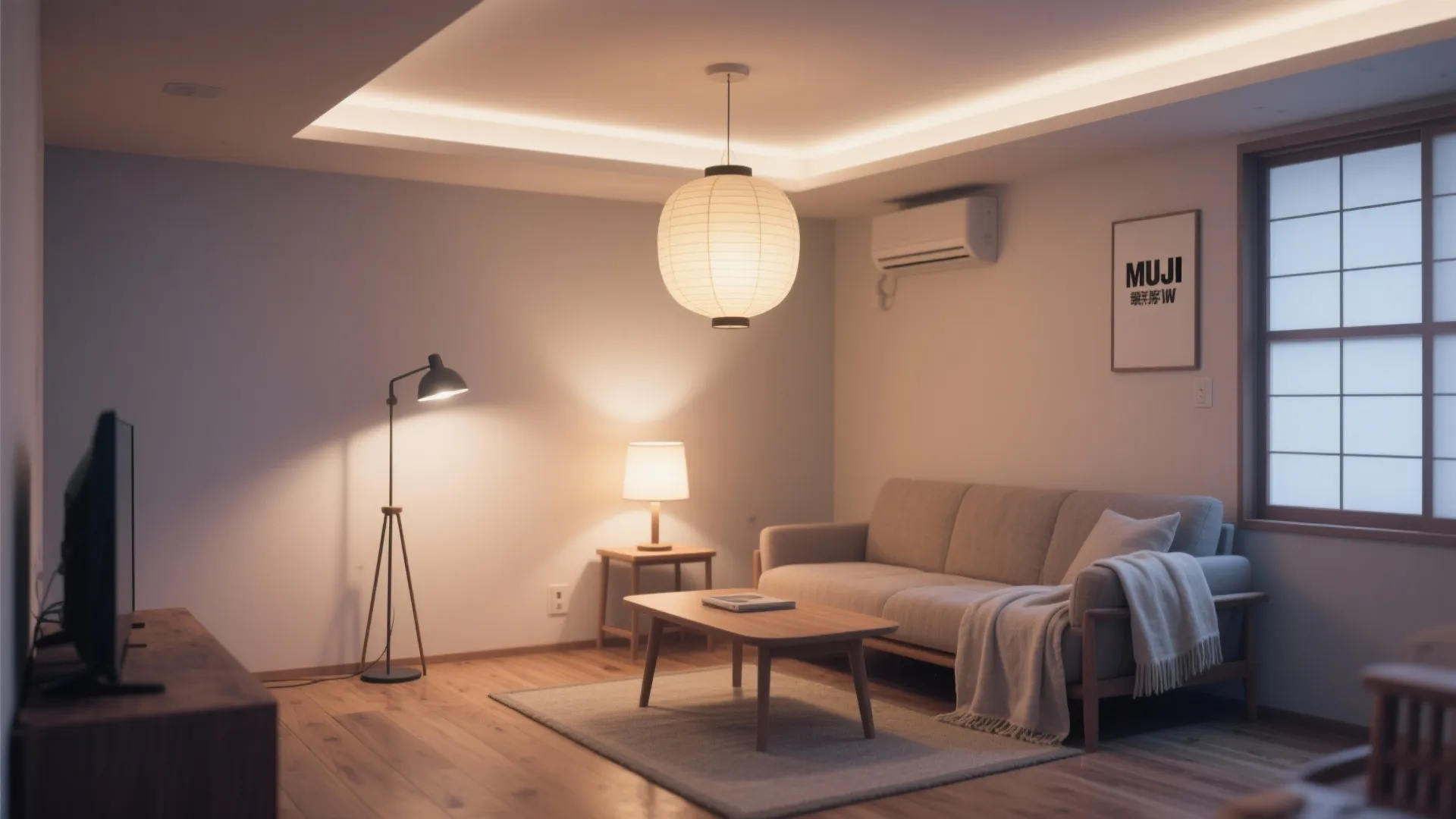 Tips 4: 光の取り込みは“低・中・高”の3点照明（日式風の柔らかさを作る）