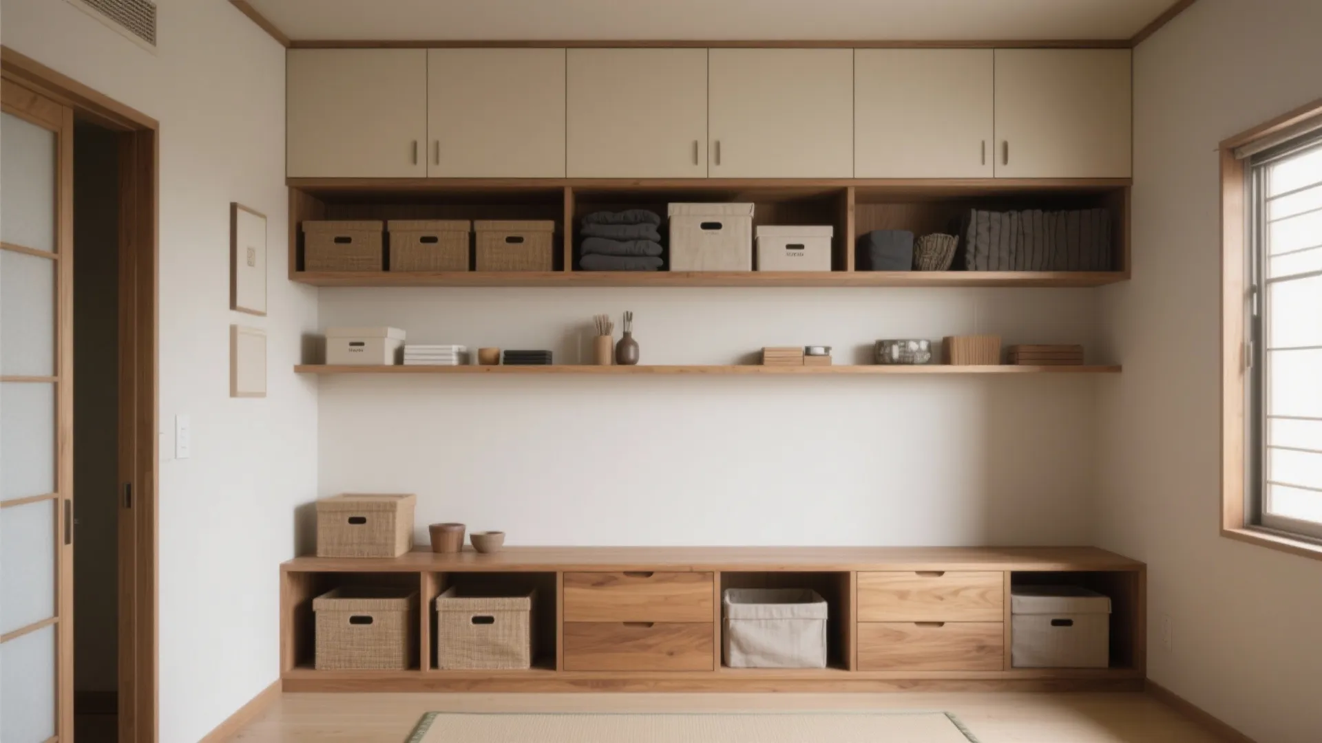 Tips 2: 「高さの分担」で収納を三層構造に（収納技巧×視線コントロール）