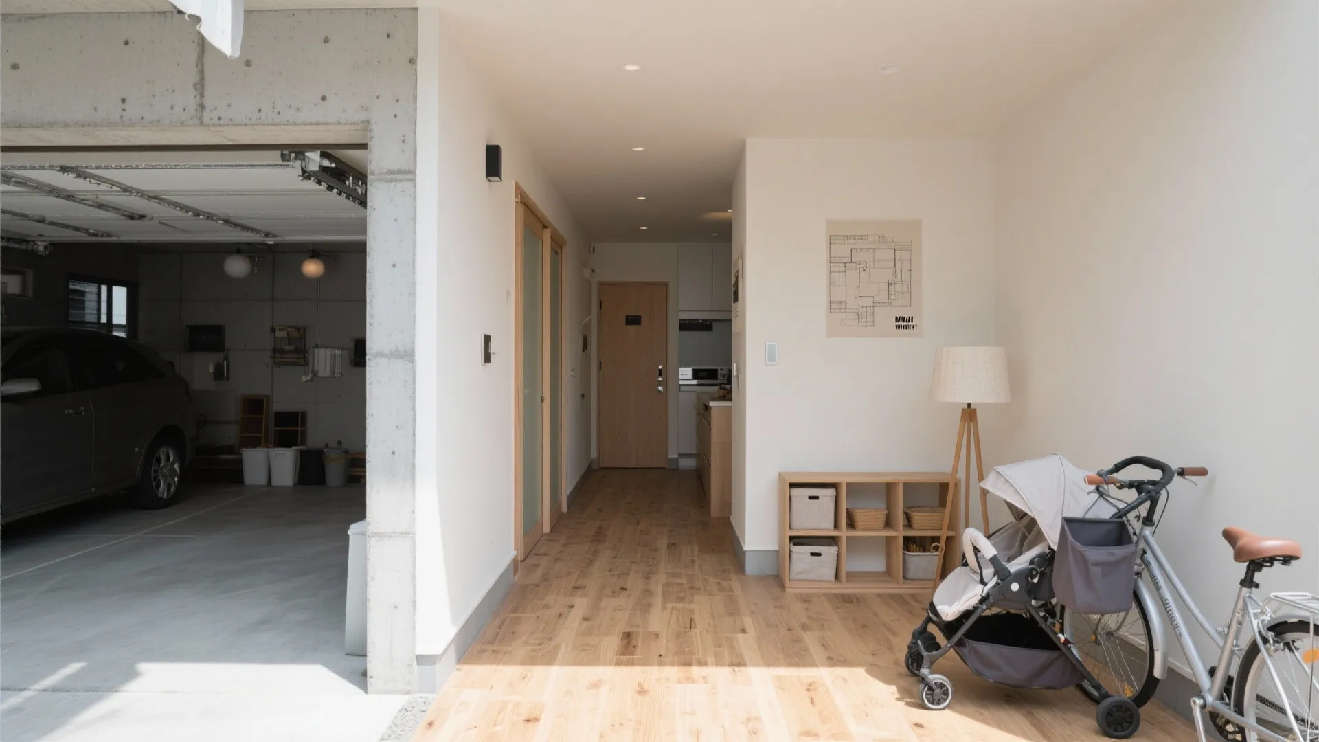 Tips 1: 玄関とガレージの“1歩動線”で荷物が軽くなる（東京小戸型・動線計画）