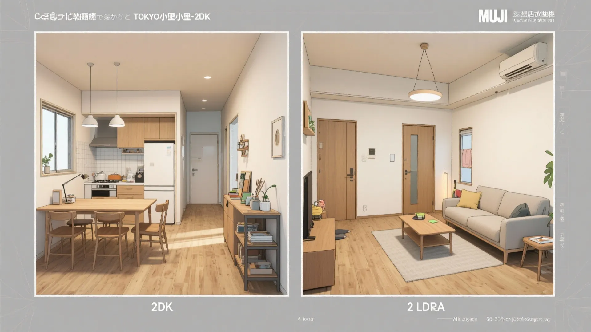 Tips 1: 2DKは“分けて整える”、2LDKは“つないで広げる”（東京小户型・動線规划）