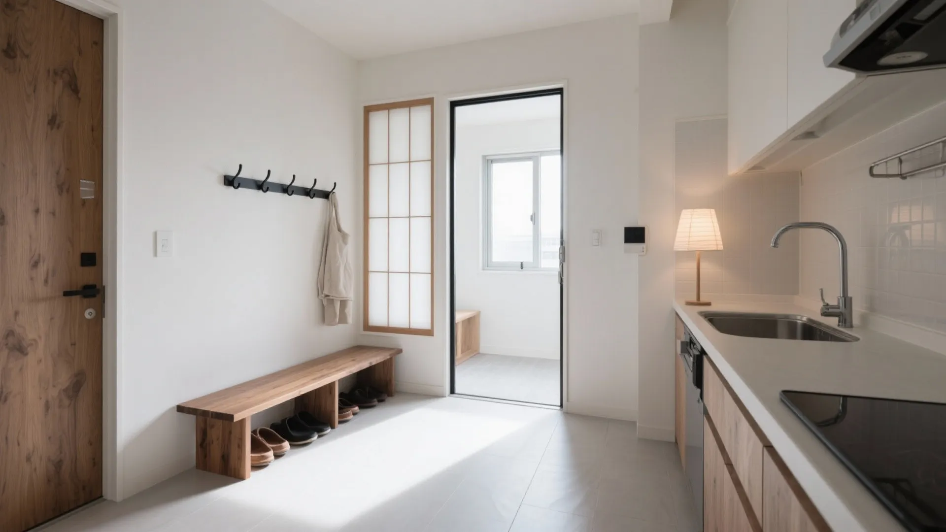 2DK玄関とキッチンを整える5つの設計アイデア｜東京のマンションデザイン