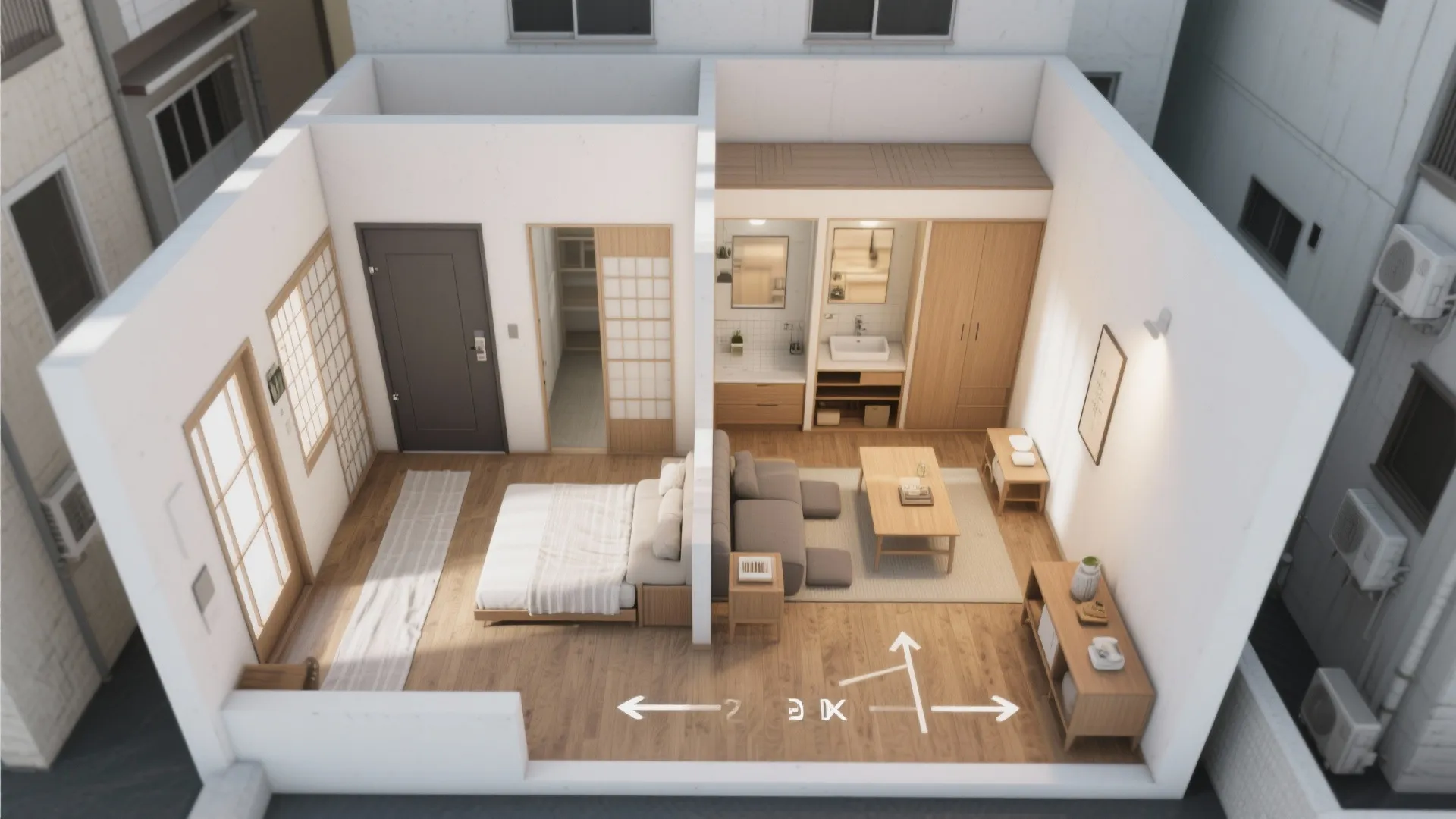 Tips 1: 離れたDKと居室を“生活動線”でつなぐ（東京小户型）