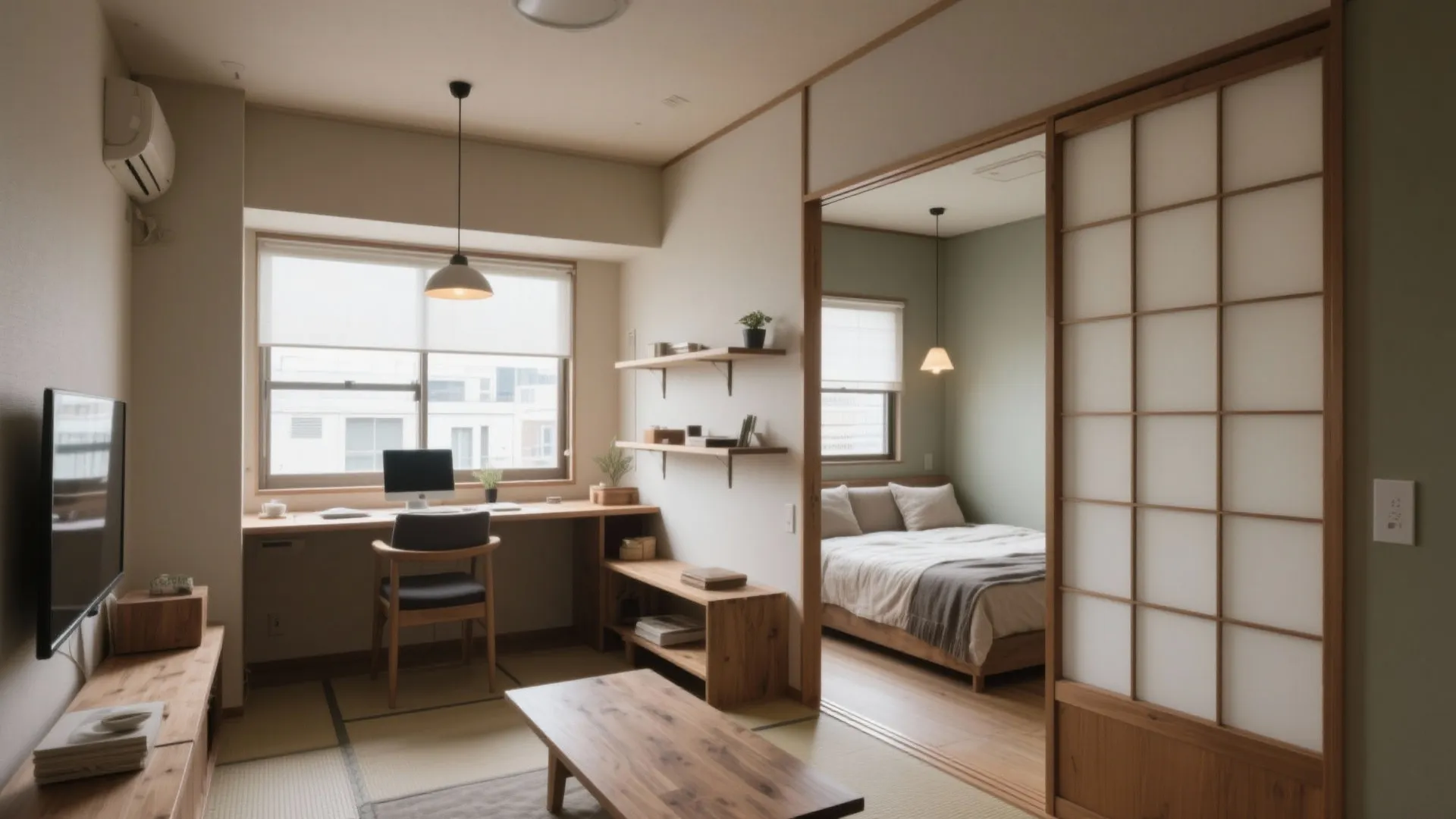 Tips 2: 2室の役割を固定せず“時間帯で入れ替え”—可動収納で柔らかく仕切る（東京小戸型／収納技巧／日式風格）