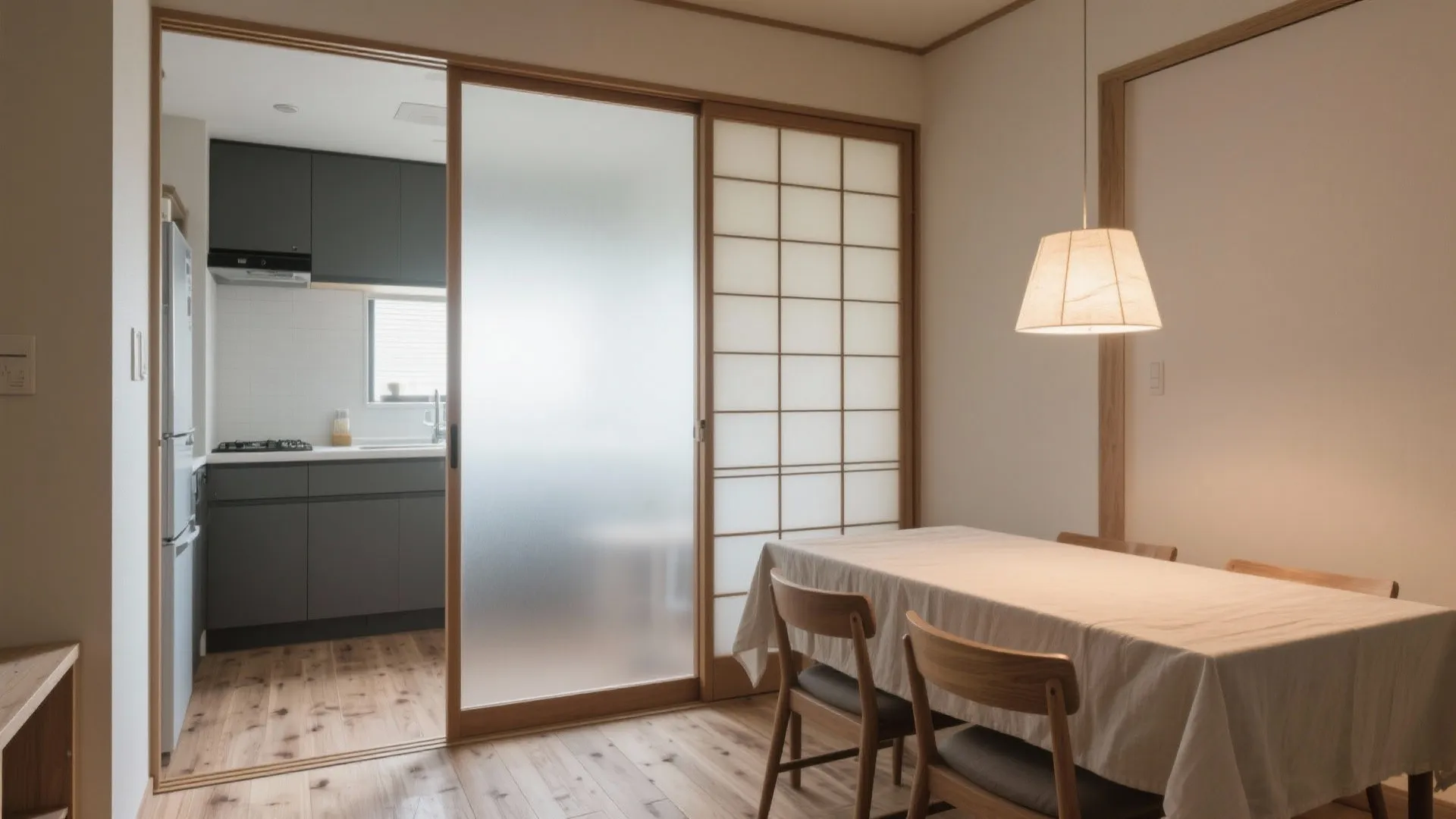Tips 1: 東京小戸型の2DKは“半透明”で区切ると生活のリズムが整う