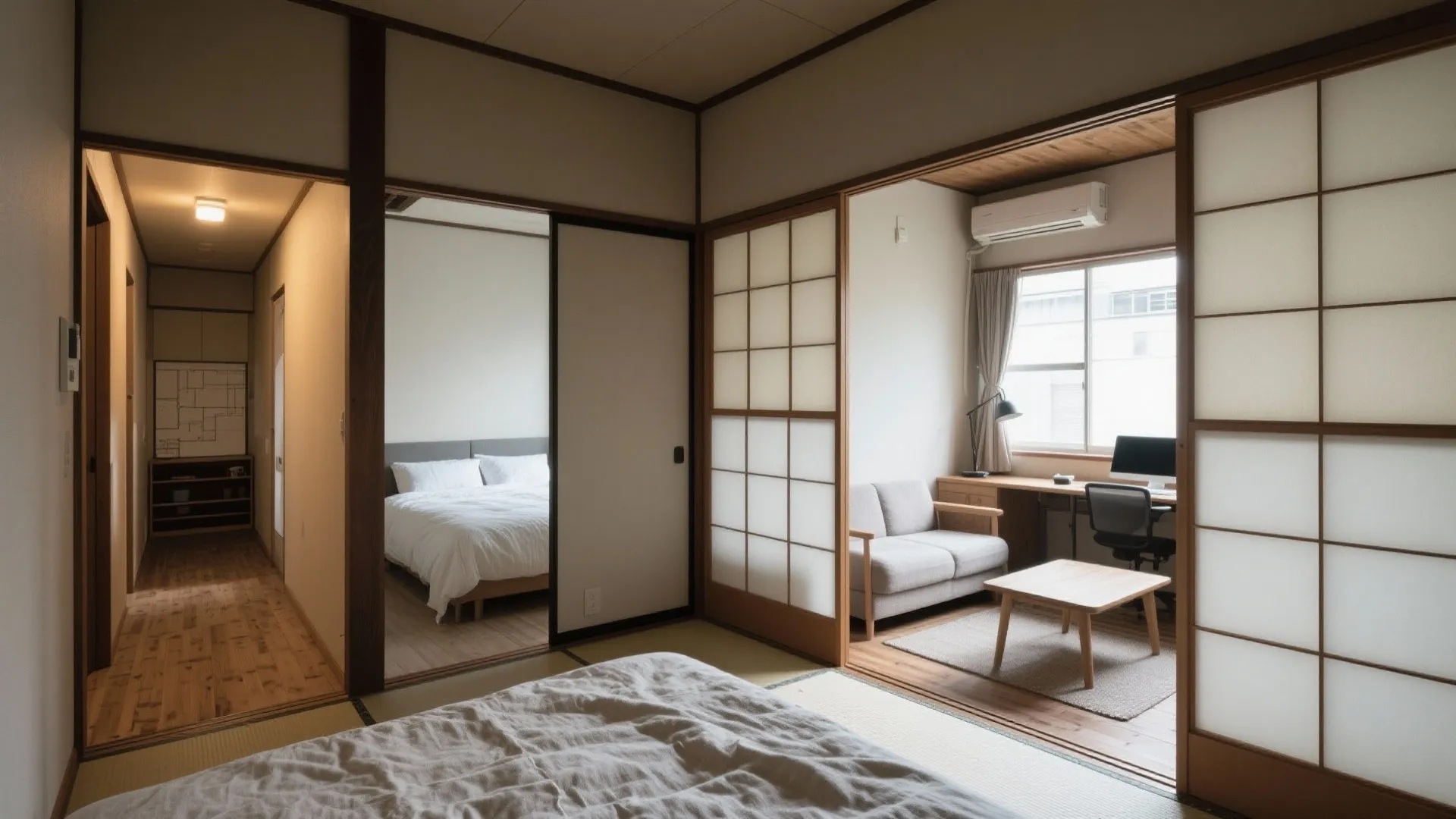 Tips 3: 2室の役割分担—静と動を分ける配置（東京小戸型＋日式風格）
