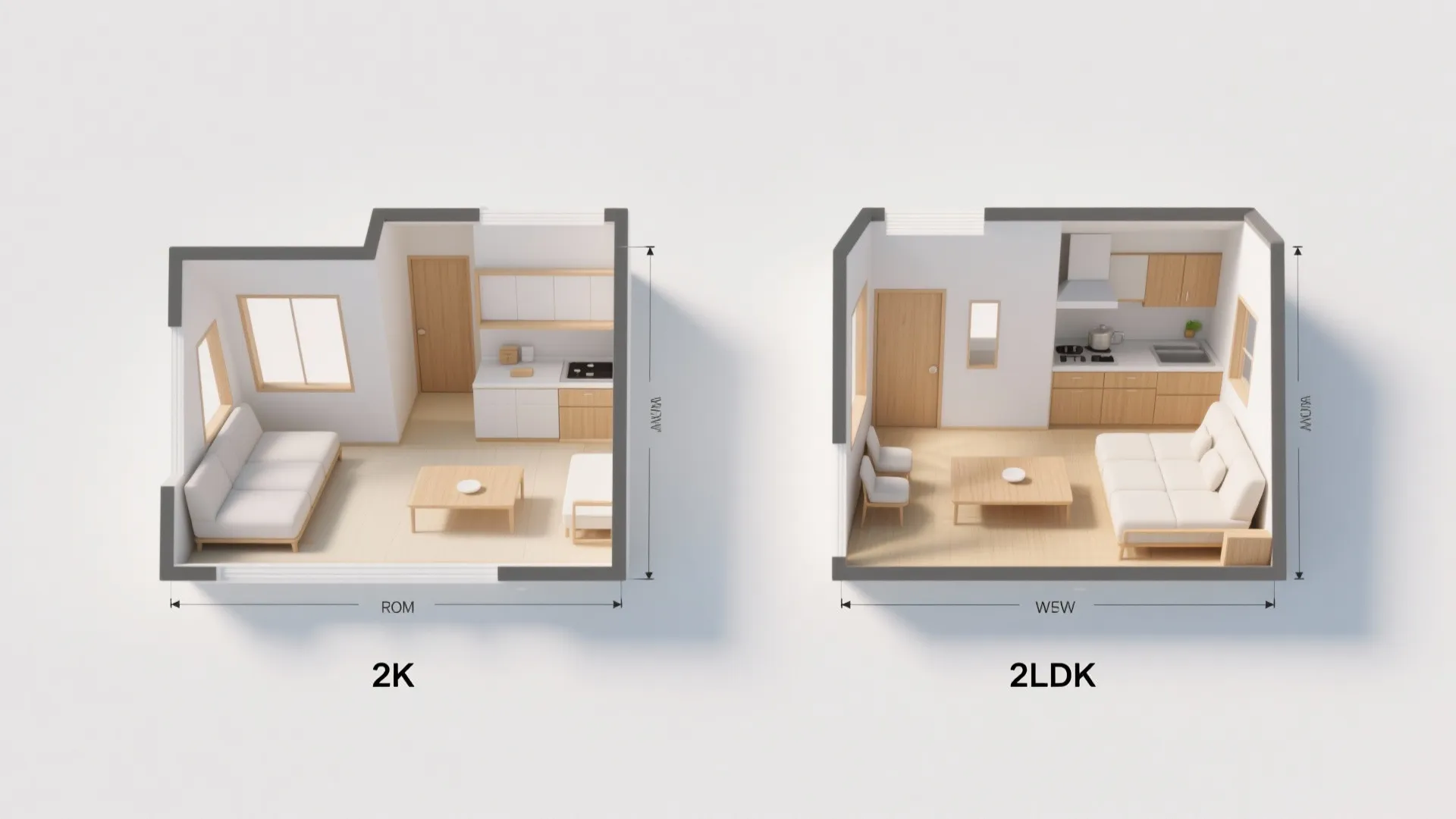 Tips 1: 2Kと2LDKの基本構成の違い（東京小户型）