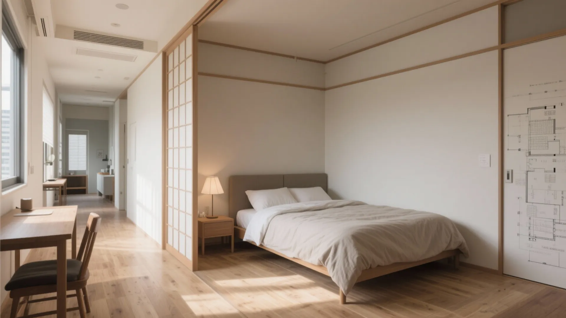 Tips 5: ベッドは壁際に、デスクは廊下側に（東京×動線規画）