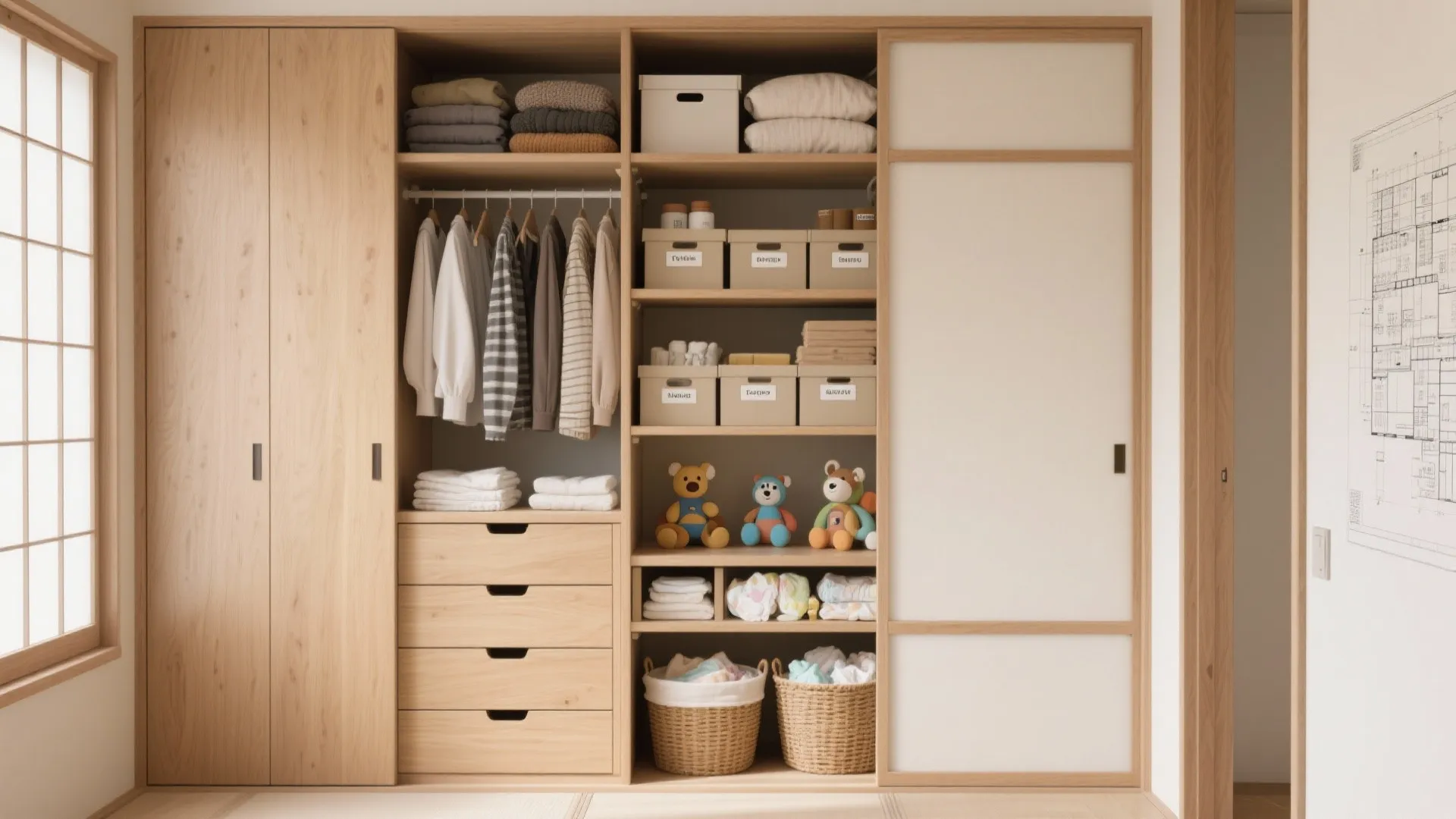押入れを“縦3分割”で育児ギア基地に（収納技巧／東京小戸型）