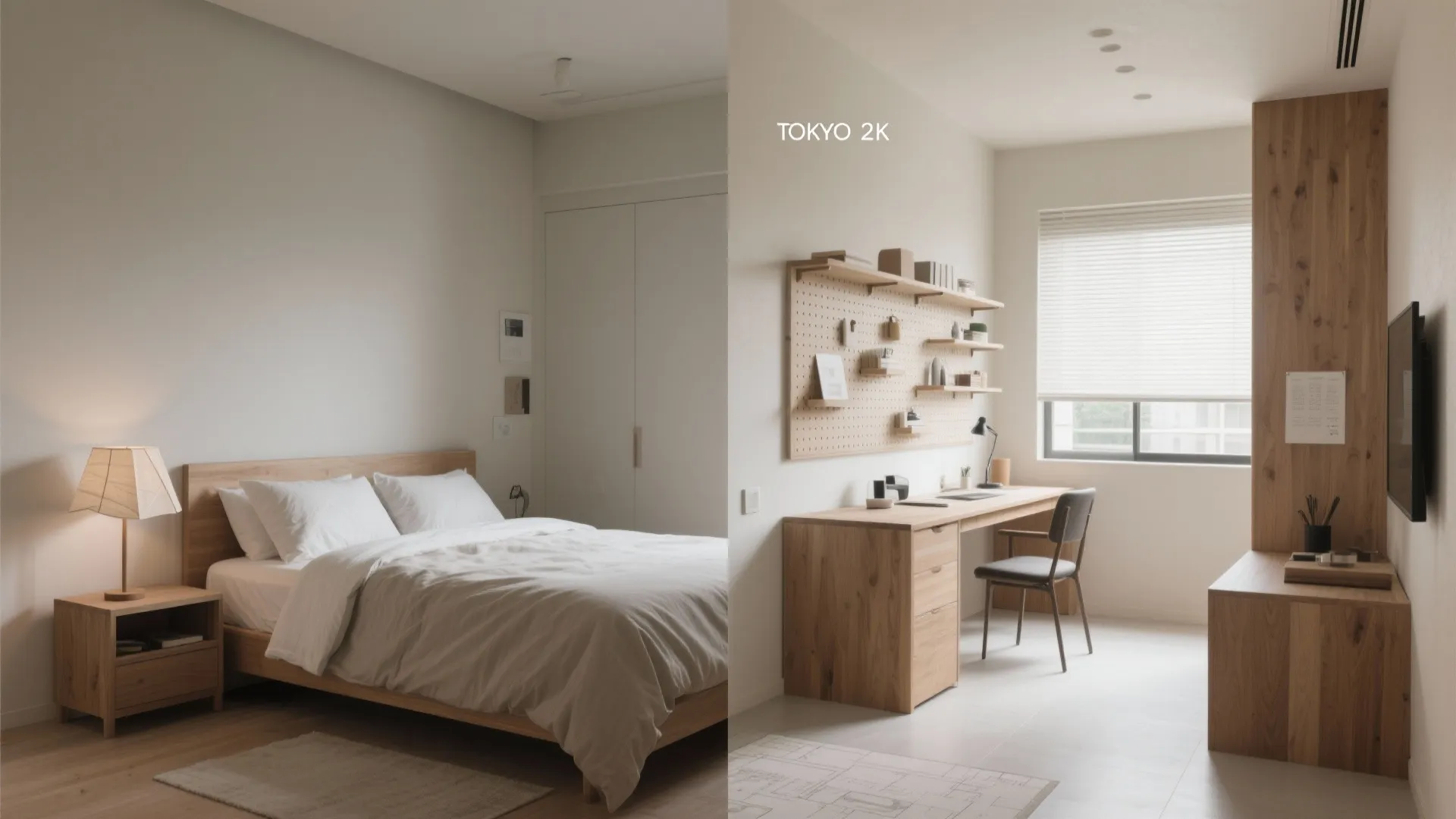 Tips 2: 2室の役割を「静」と「動」に分ける（収納技巧×日式風格）