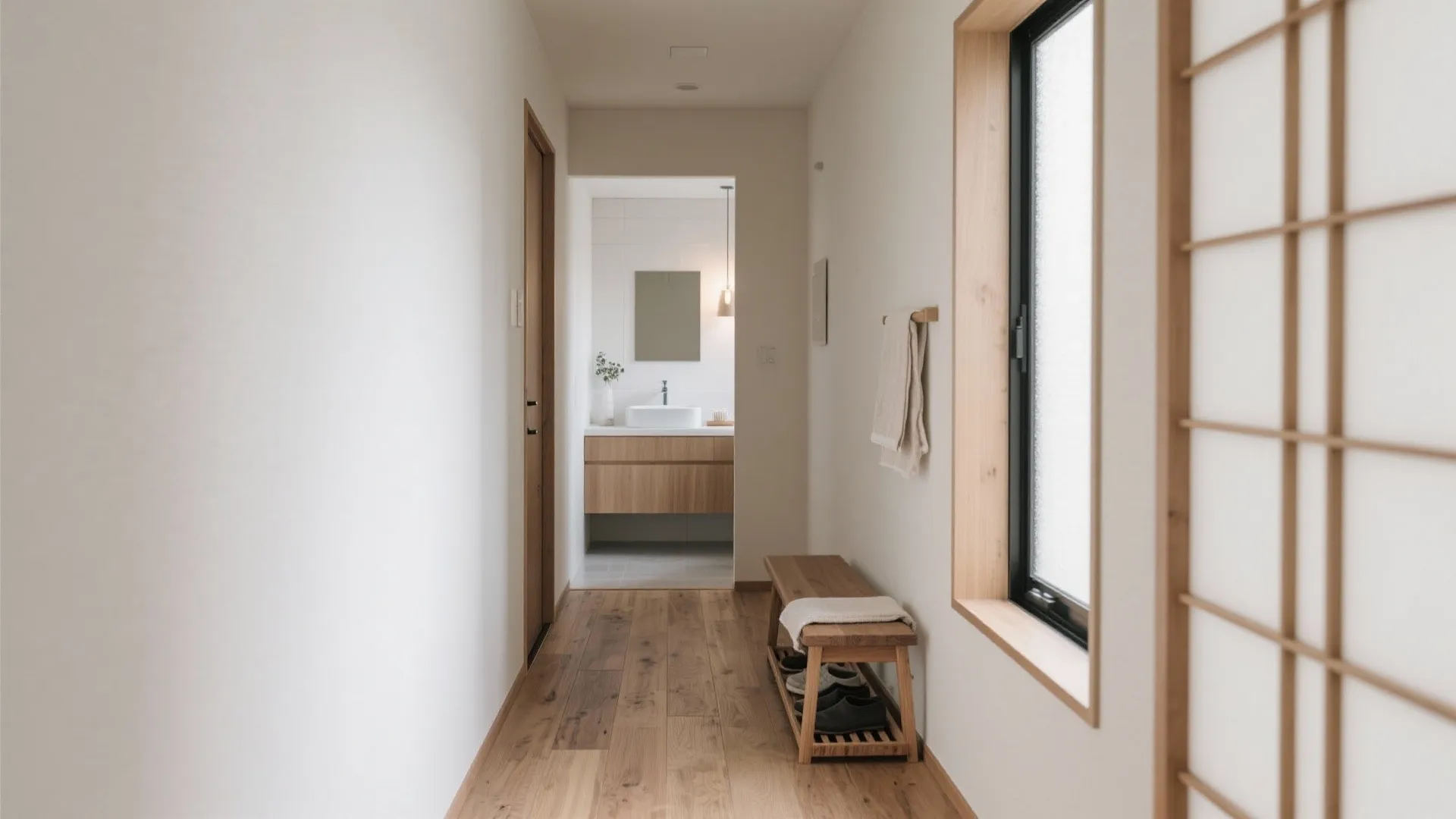 玄関〜洗面を一直線にする動線計画（動線計画／東京）