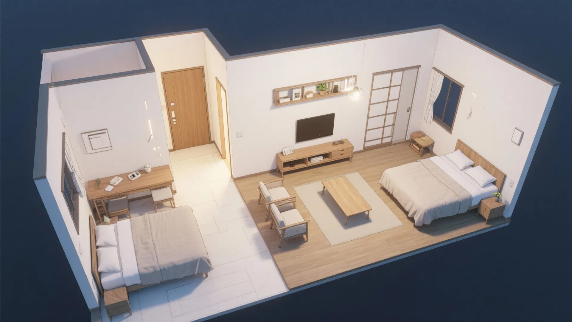 Tips 1: LDKの動線を横切らない「寝室アクセス」で同棲の生活リズムがぶつからない