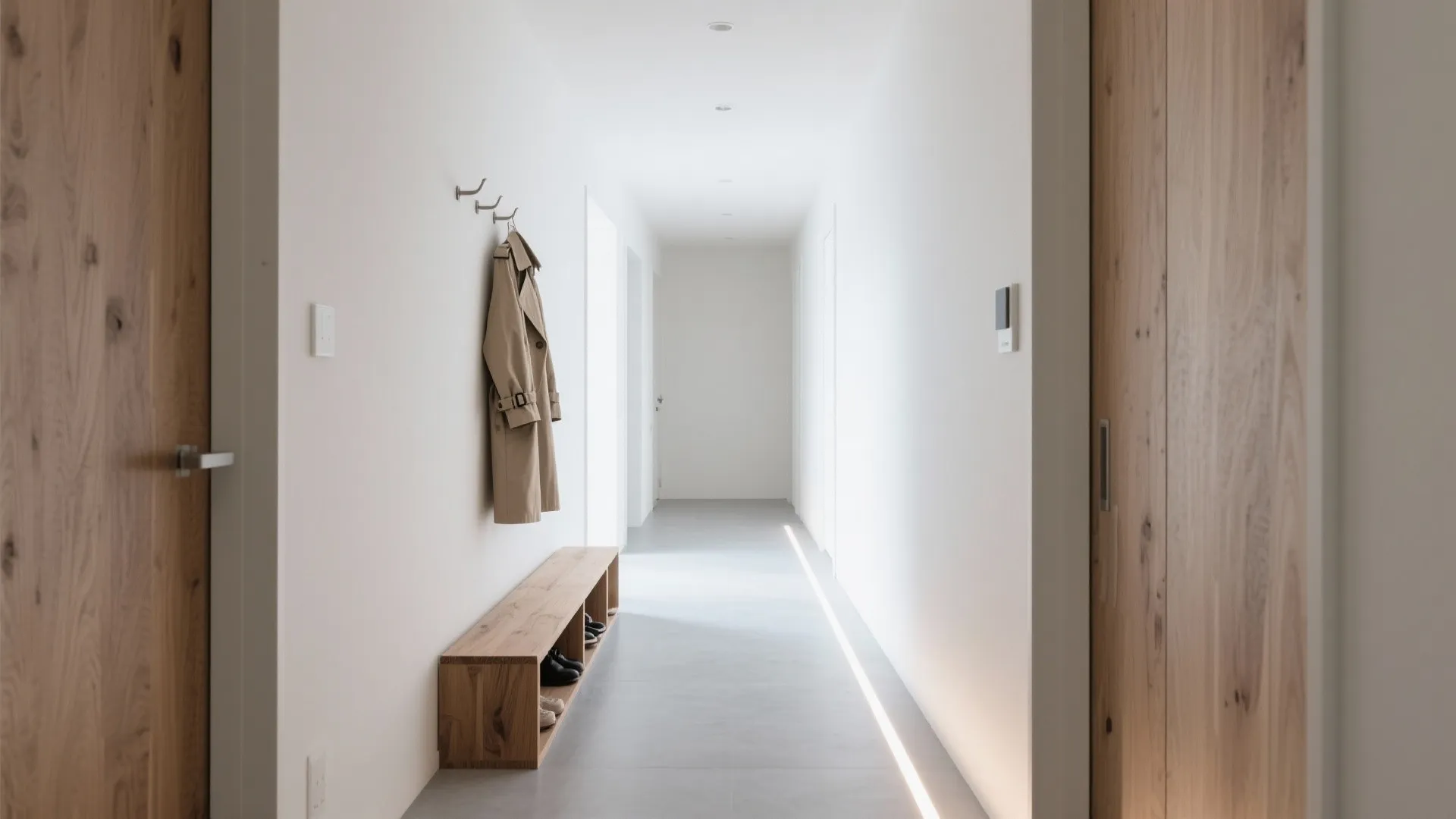 Tips 4: 玄関〜廊下は“高さのリズム”で広く見せる（收納技巧）