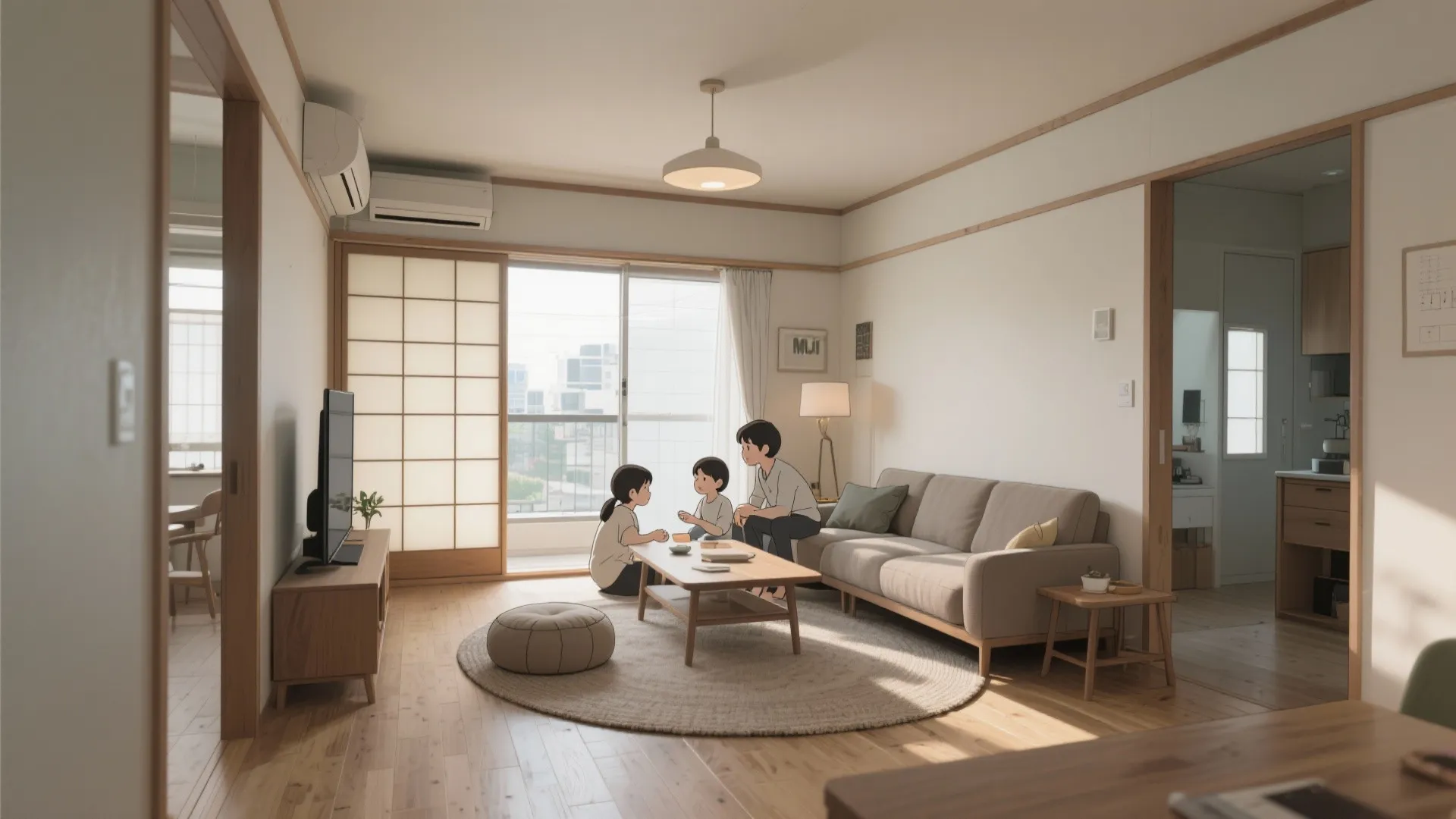 Tips 1: リビング中心の動線計画で“集まる”をデザイン（動線規模の見える化＋日式風格）