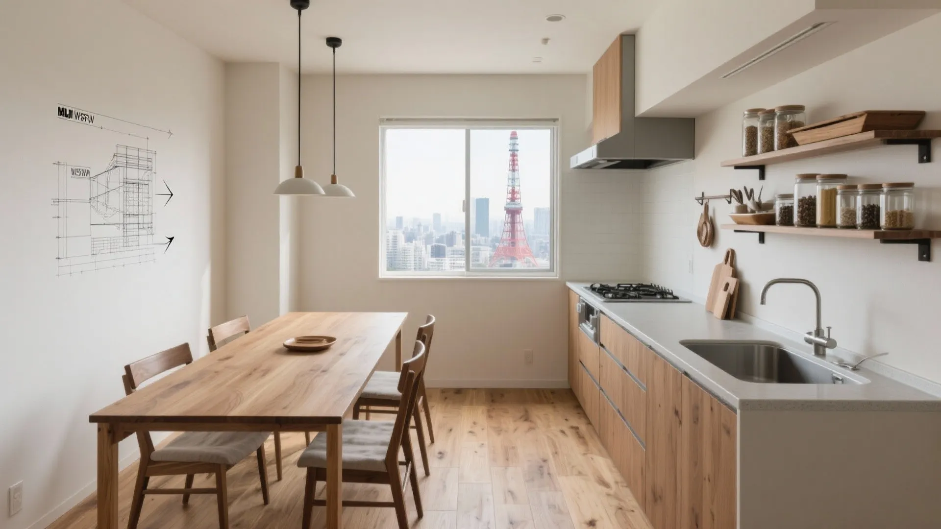 Tips 1: キッチン～ダイニングの動線を最短化（動線規画）