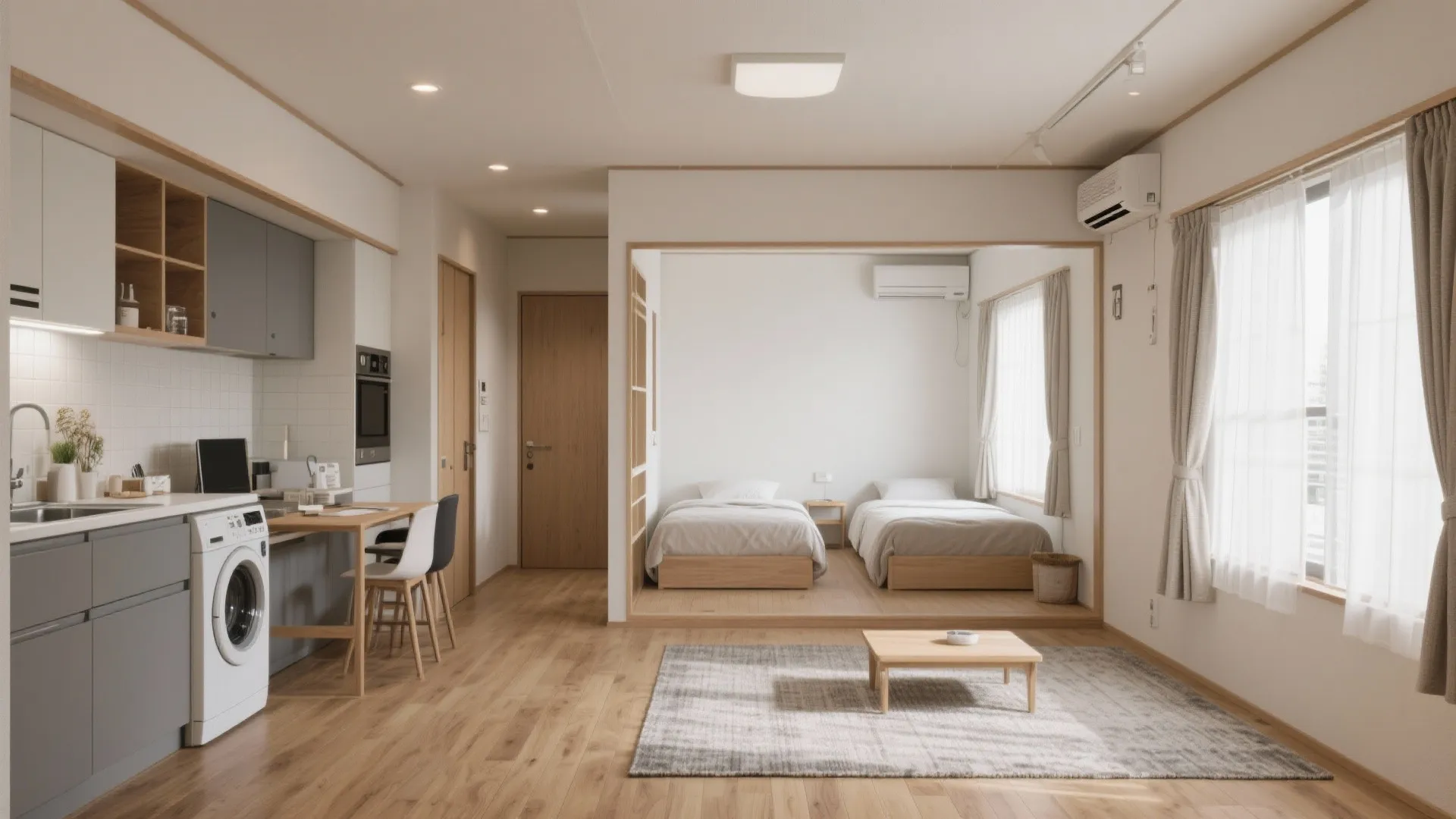 Tips 4: 5つの個室は“音と温度”でゾーニング（東京小戸型／日式風格）