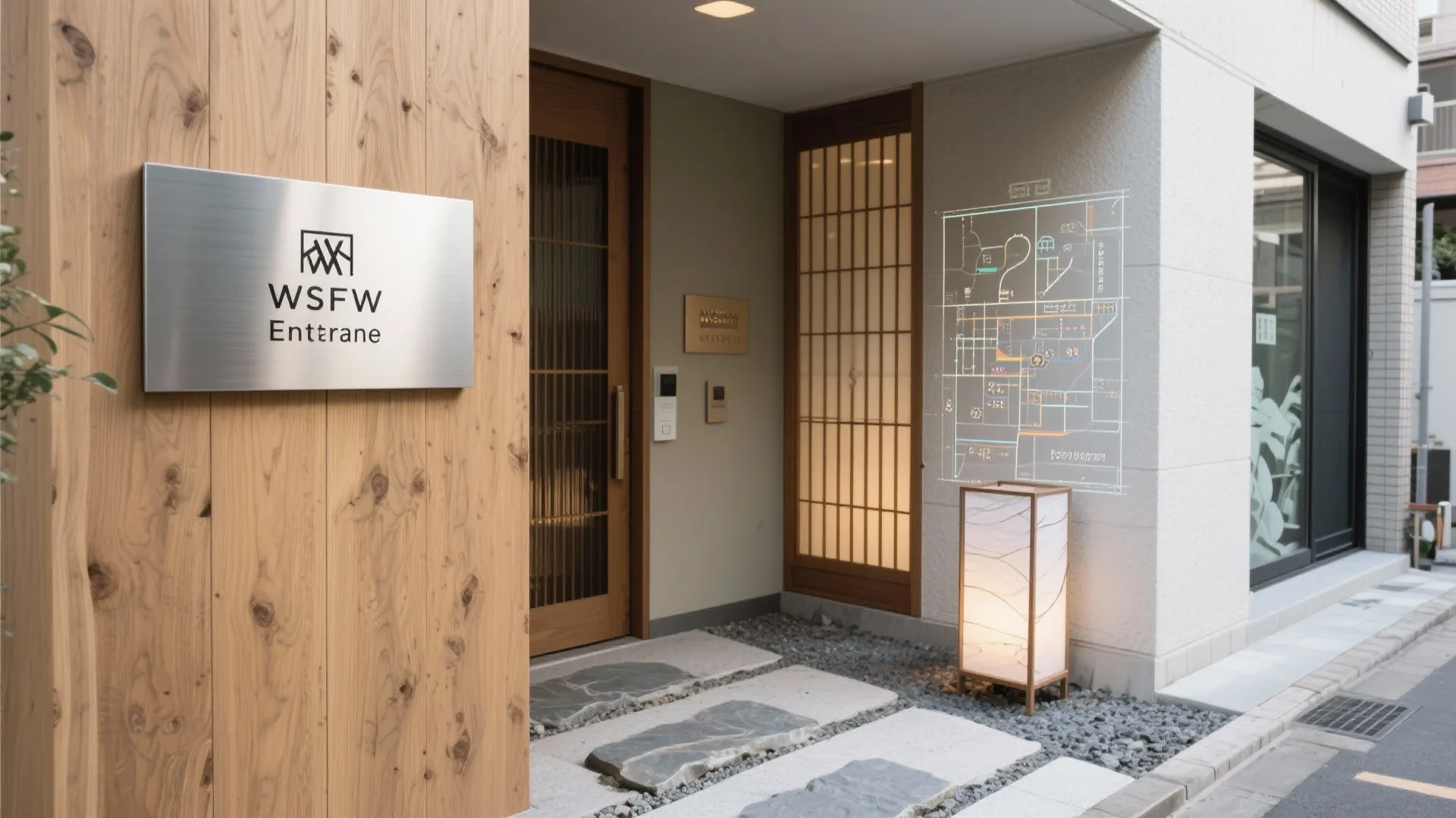 アプローチ導線から逆算する看板計画（東京の動線と日式風格を両立）