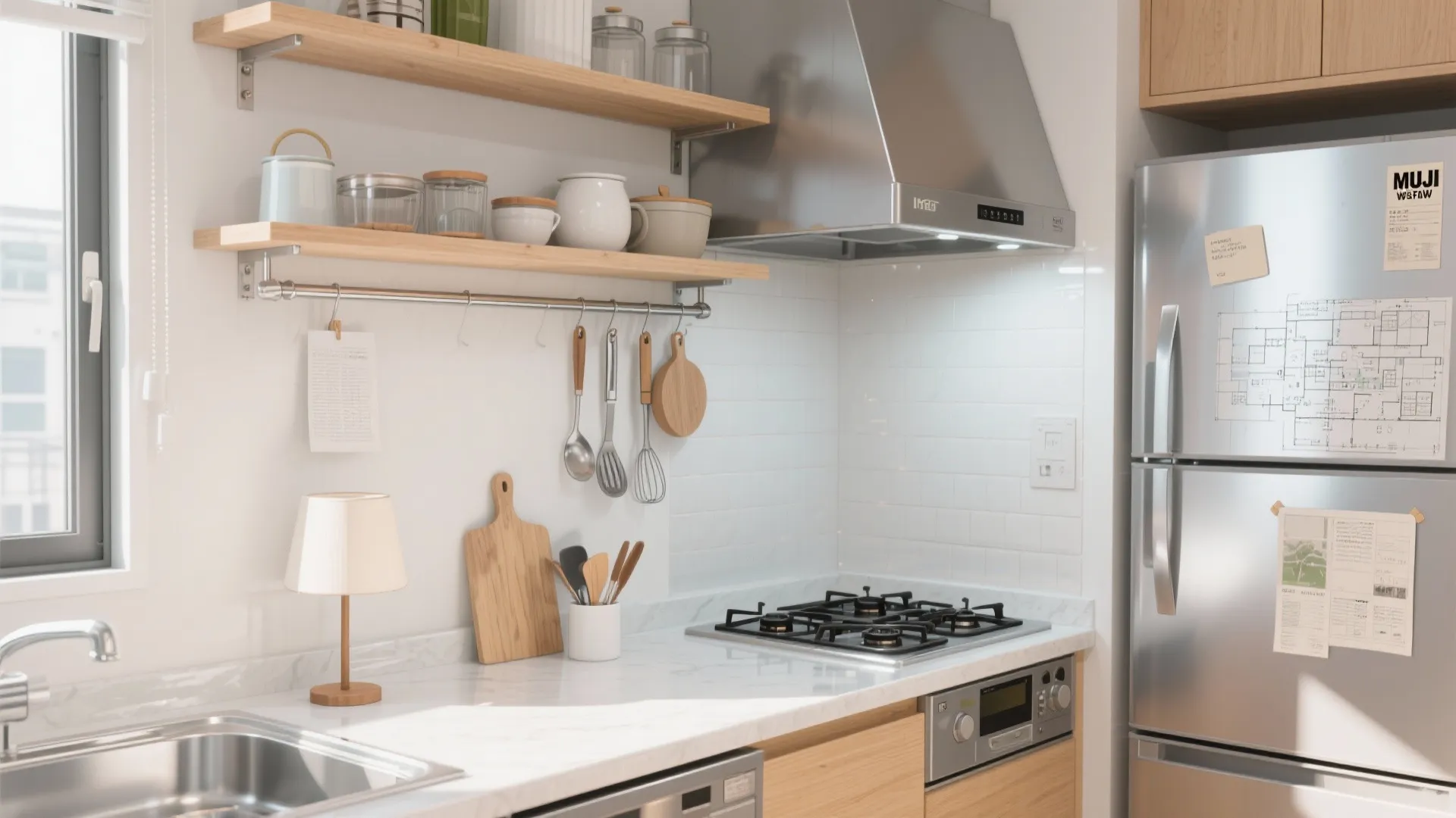 Tips 3: キッチンは“縦の余白”を活かす（東京小戸型・收納技巧）