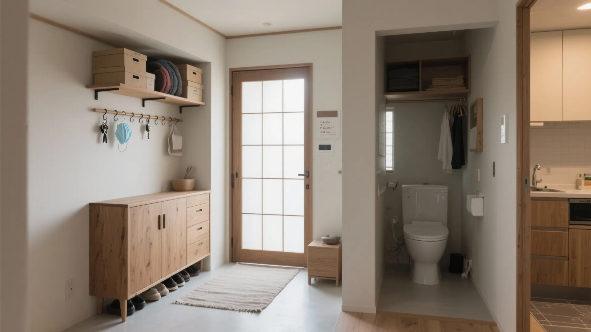 玄関周りは15分の朝支度を作る｜東京小戸型×動線計画